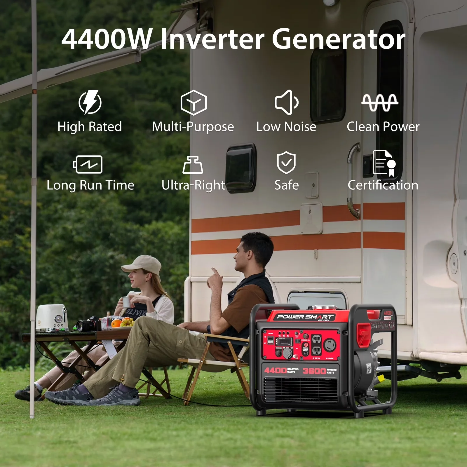 Generator Efficient with 4400W, On Indicator Light, 4400-Watt Powered for Daily Use - Model 45B119