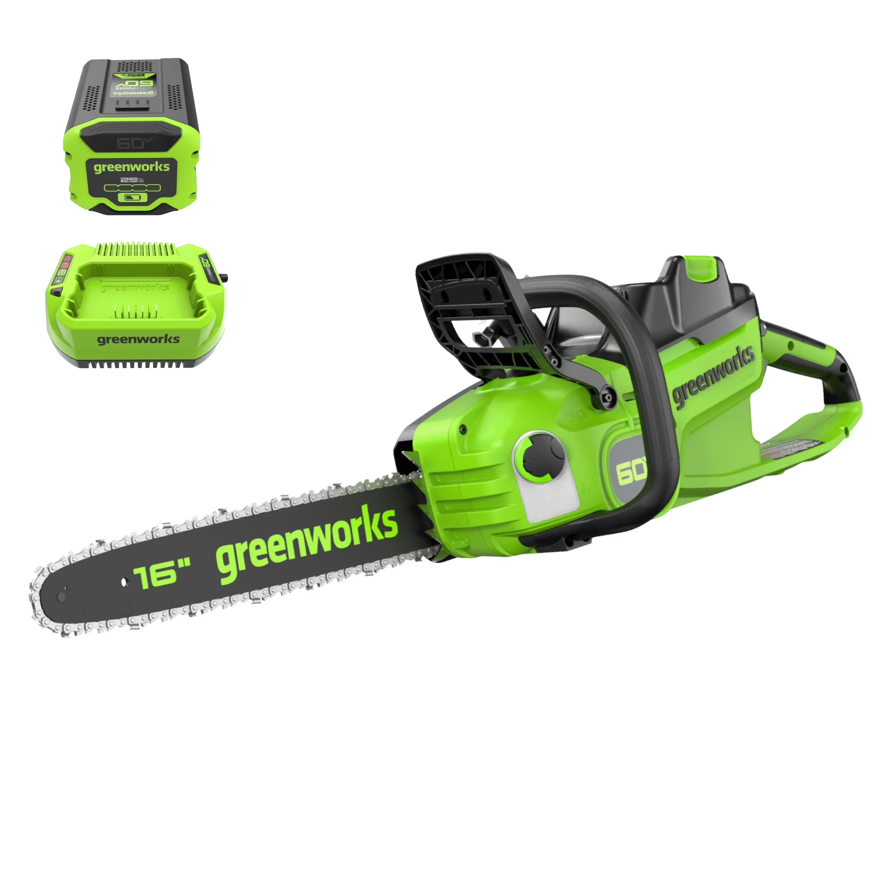 Sleek Chainsaw with Battery, 60V, 60V 16" 1.5kW Brushless - Long-Lasting Performance Model AE5788