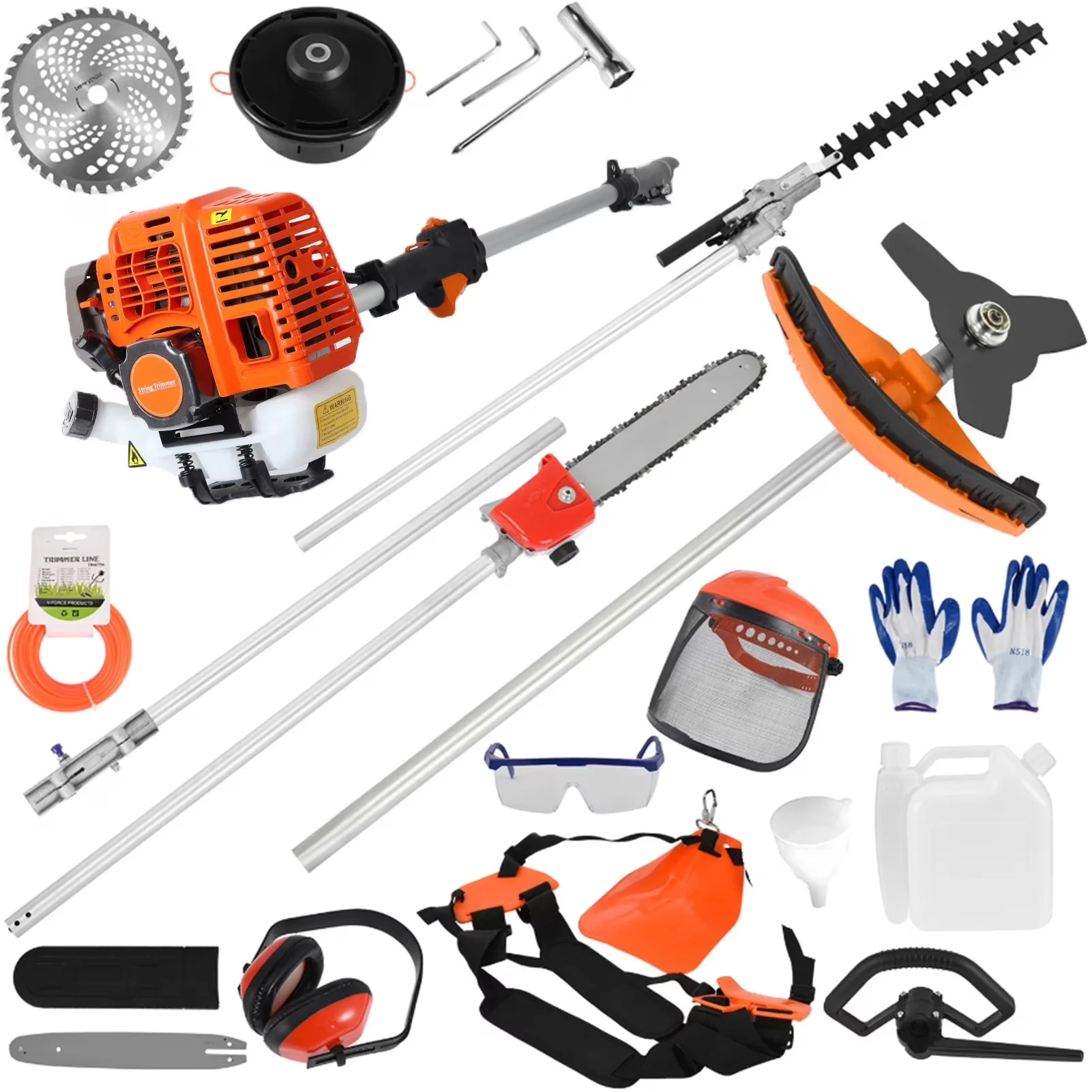 Essential String Trimmer with 52CC 5 in 1 Lawn Mower, Cordless Hedge, 2-Cycle Gas Weed - Model 5FBD4D