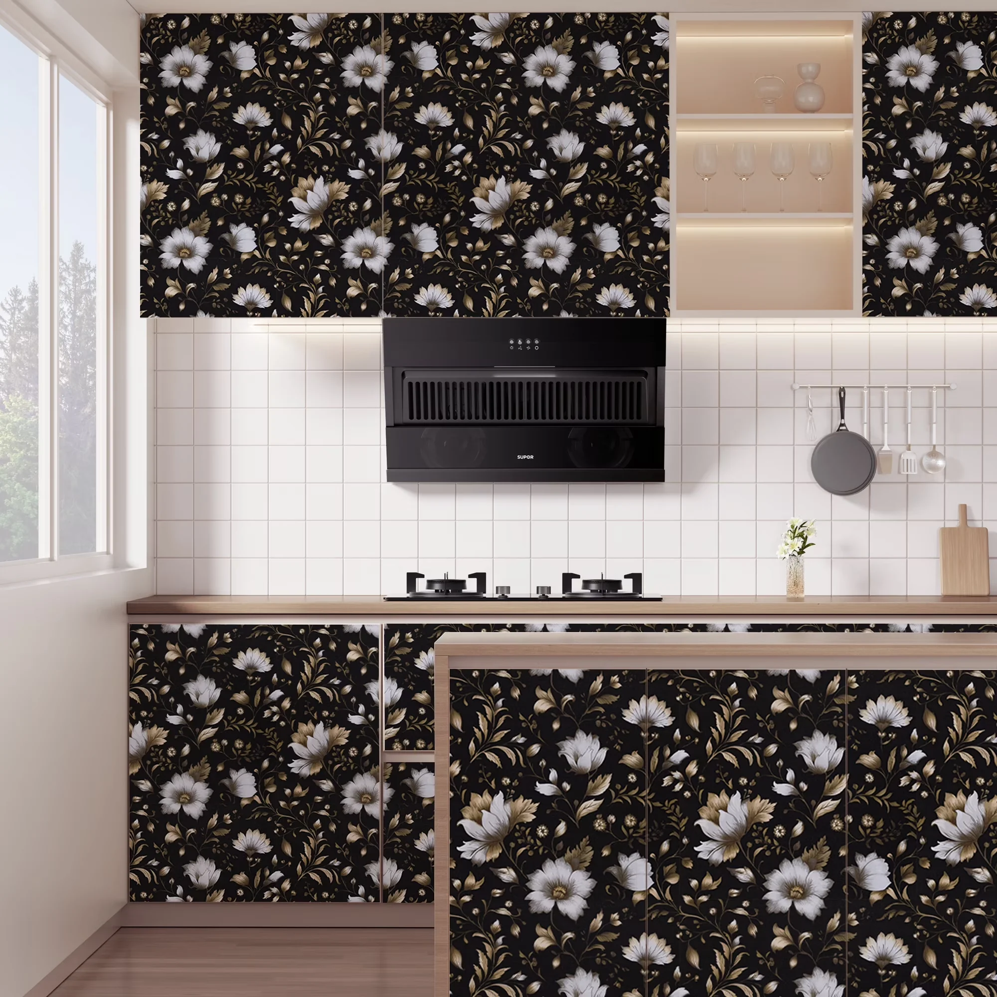 Essential Wallpaper with Easy To Clean, Durable, Removable - Pvc Black for Home Model C5D50E