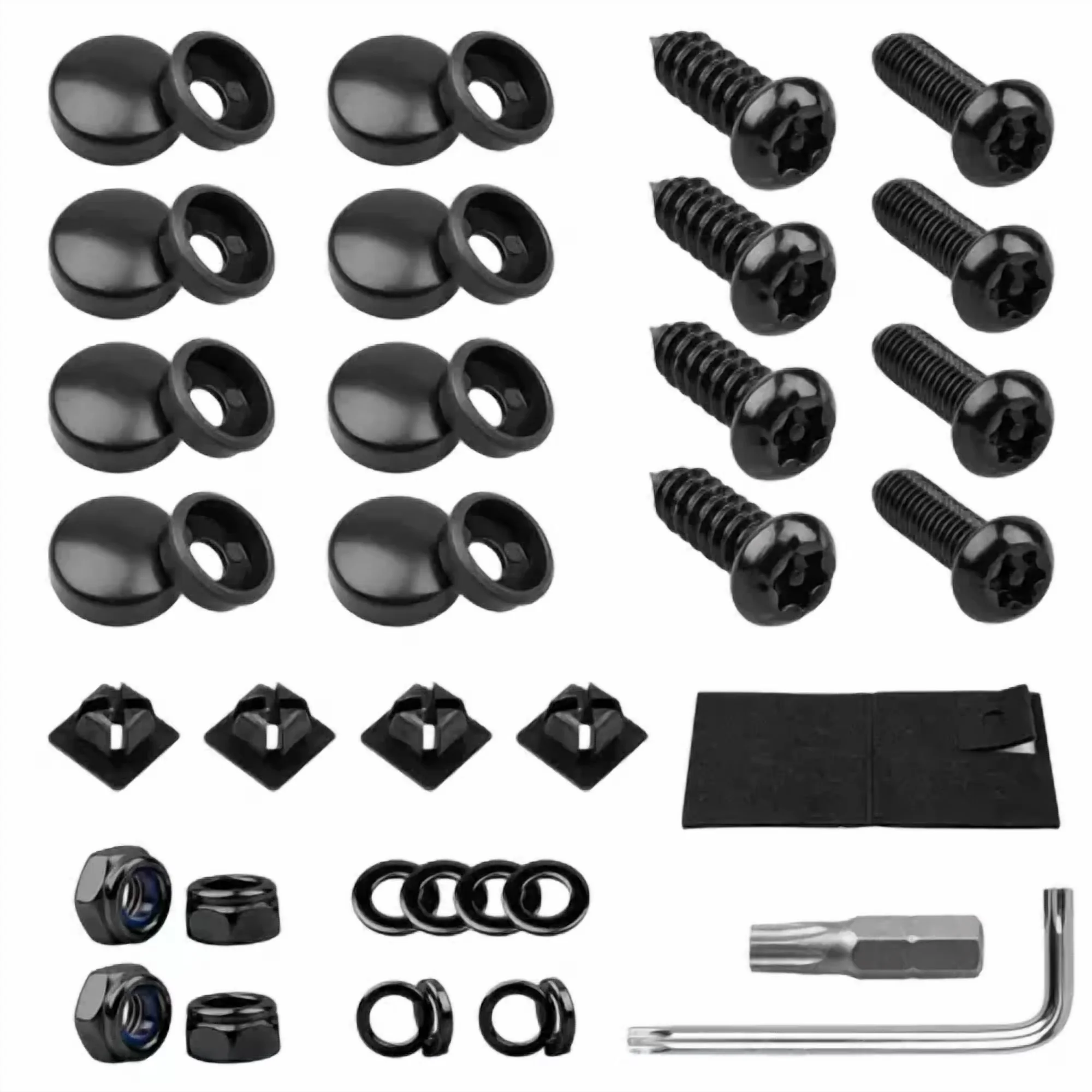 Efficient Fastener with Black Anti-Theft License Plate Screw Kit, Useful for both indoor and outdoor use., M6 (1/4") Tamper-Proof... - Model E33D1C