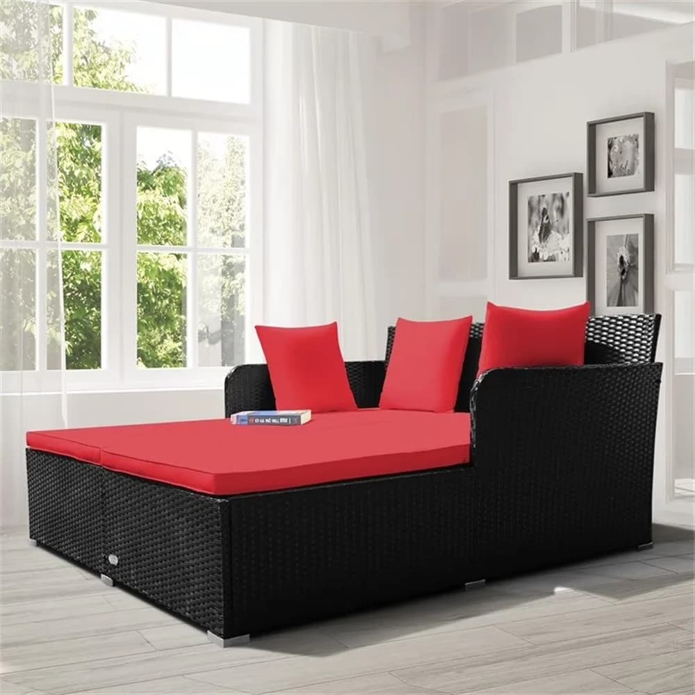 Outdoor Sofas Sectional Stylish - Rattan Red Patio - Easy to Use Model CB59D0