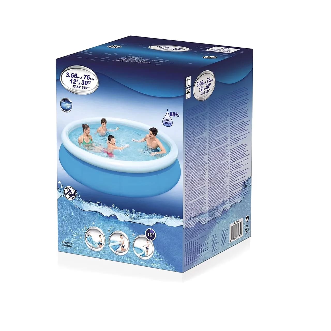 Classic Above Ground Pool with Puncture Resistant, Filter Pump - Blue 12ft Model 916BDF