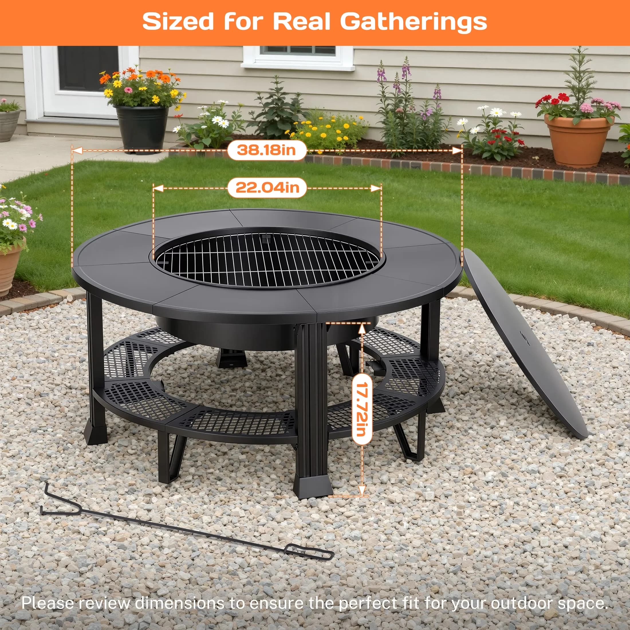 Outdoor Heating Professional with Weatherproof, Fade Resistant - Iron Black Model D91758