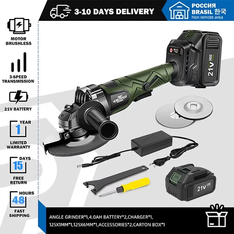 Sleek Woodworking with Battery, 21V, Fast Charge - Green - Sleek Profile Model 205F71
