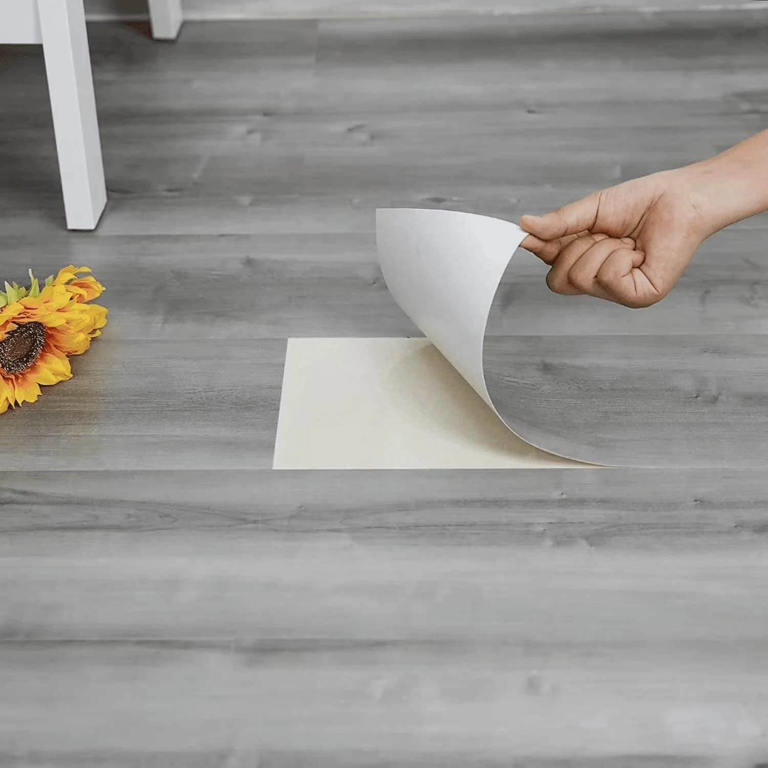 Professional Grey Vinyl Flooring Vinyl Plank Flooring with Easy Installation, Waterproof, Easy To Clean - Gray Pvc Model 89B396