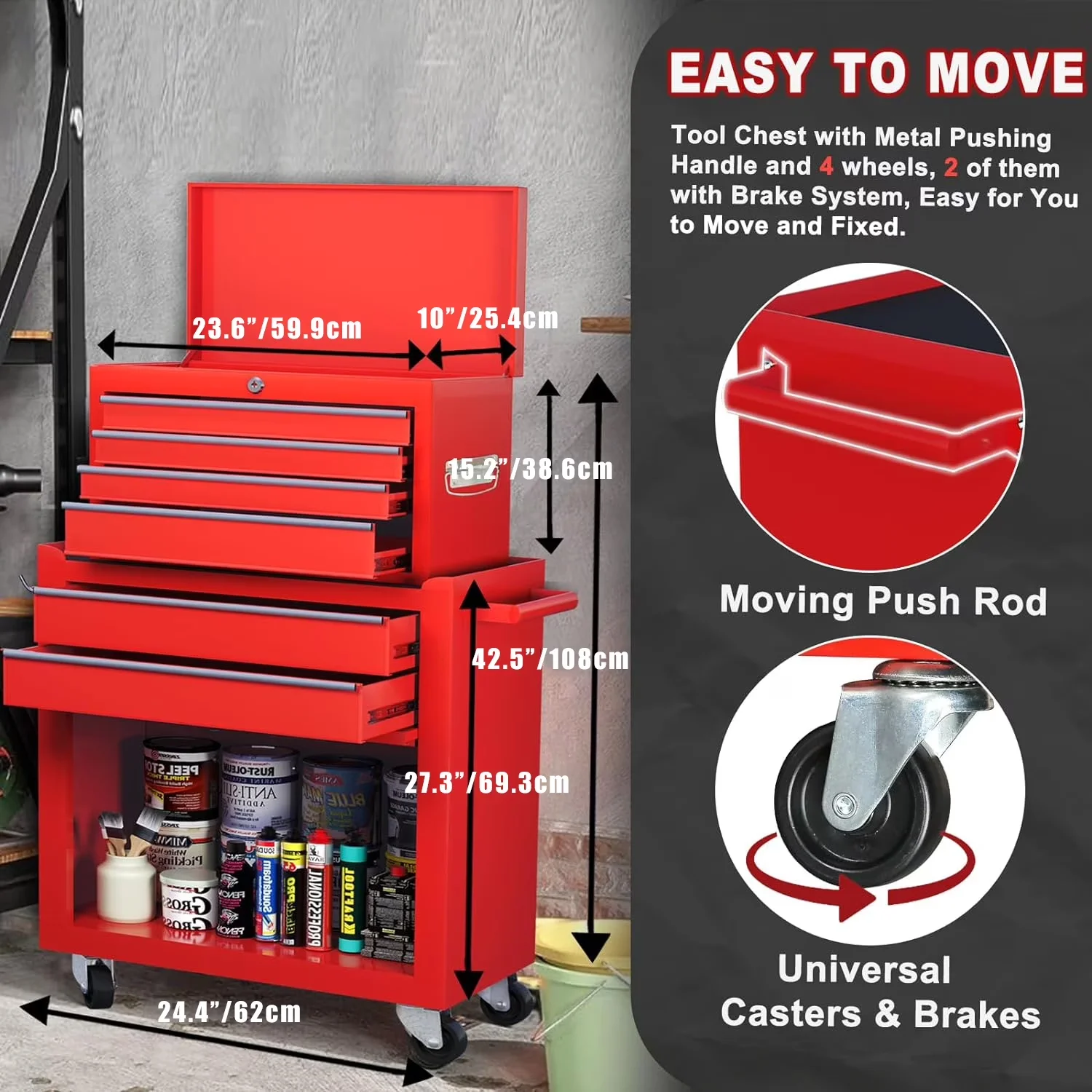 Toolstorage Sleek with Tool Organizer, Heavy-Duty, Lockable - Alloy Steel 8-Drawer Model F3D37A