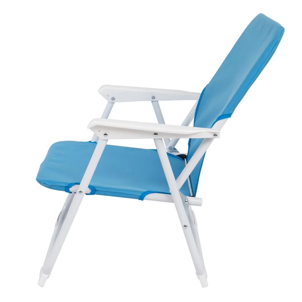 Beach Chair Compact with Folding, Oxford Cloth Material, Durable 56x60x63cm Blue - White Model 6301C1
