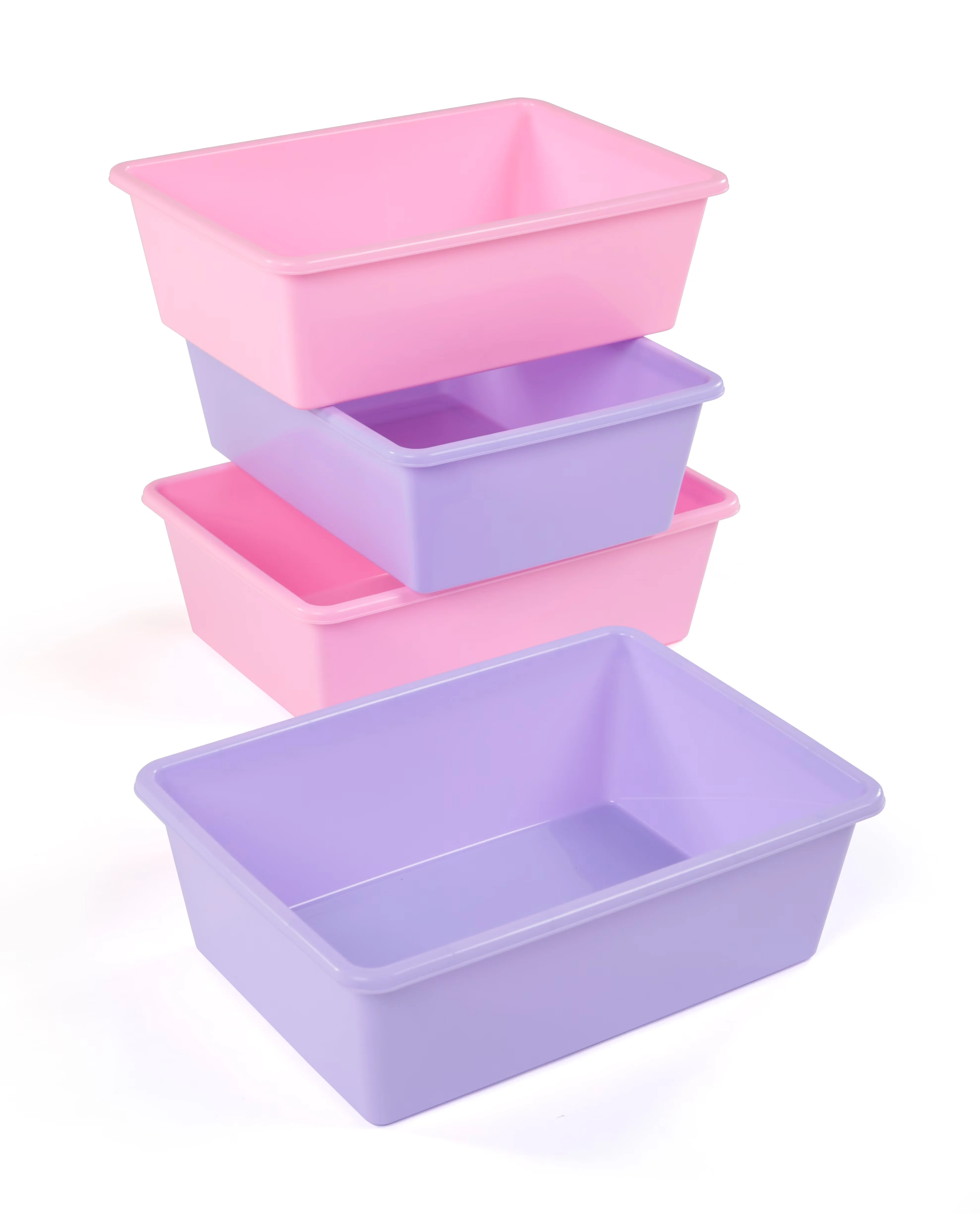 Quality Garage Storage Supply with Stackable, Height: 5.25 in, Set of 4 - Plastic Purple Model 748E11
