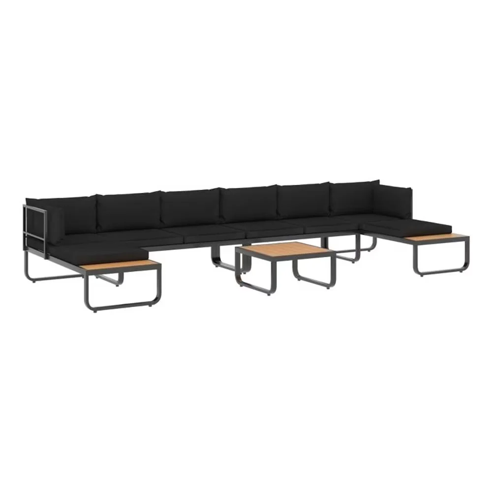 Outdoor Sofas Sectional Premium with Rustic/Lodge, Contemporary, Capacity: Fits 4 people - Gray Wood Model E678D3