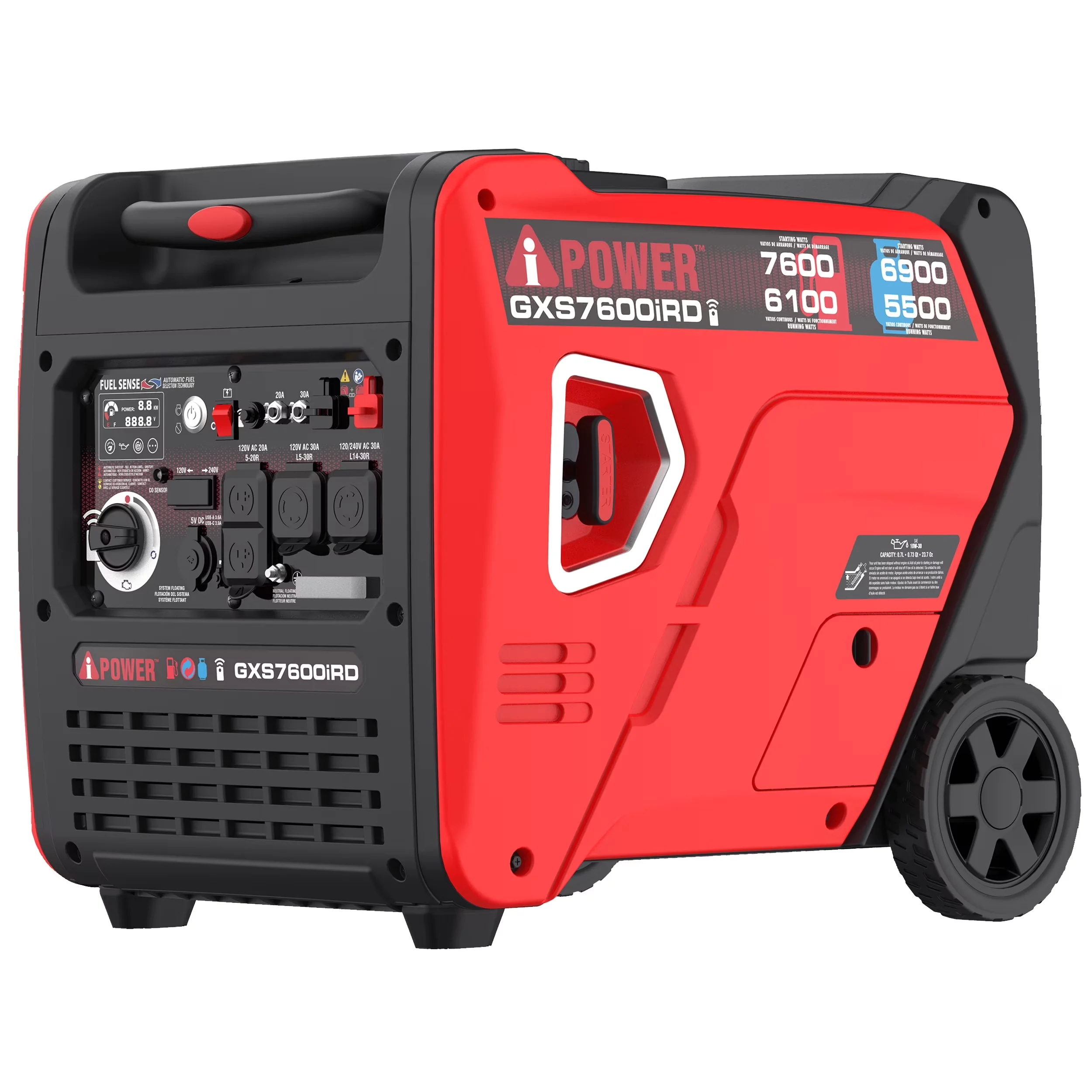 Generator Compact with 7600W, 240V, CO Sensor - Heavy Duty Model 2E1E3B
