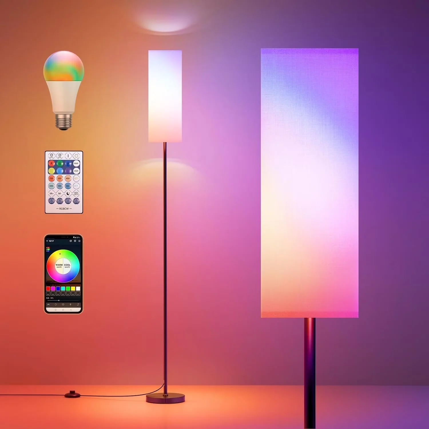 Premium Floor Lamp with LED, Modern - Multicolor Metal for Bedroom, Office Model A1676A