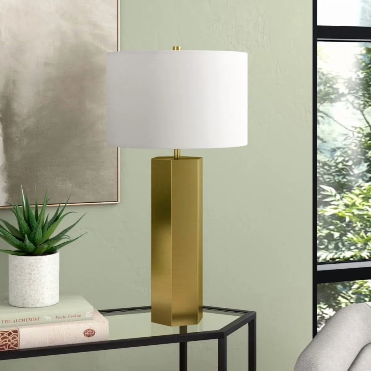 Stylish Table Lamp with Incandescent, Standard Lamps, Warren 27.25" Tall - Gold Metal Model A43D0D