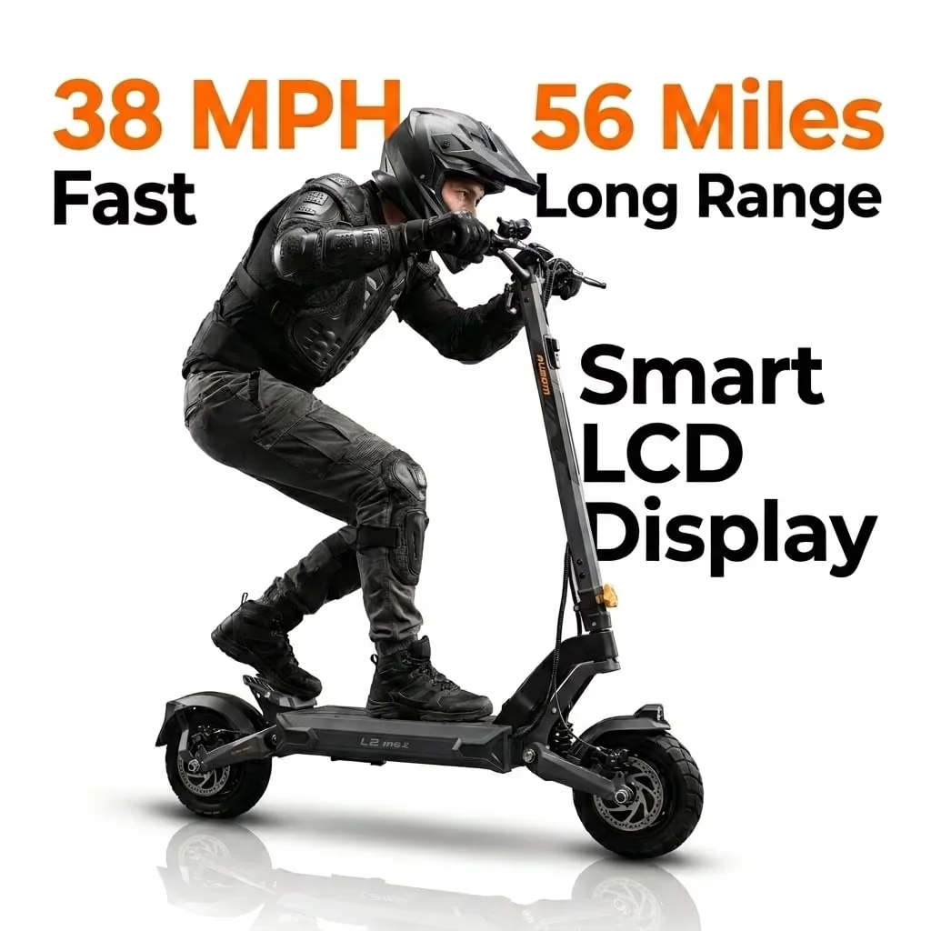 Durable Scooter with Foldable, Portable, Headlights - Gray 6061 Aluminium Alloy Model 396528