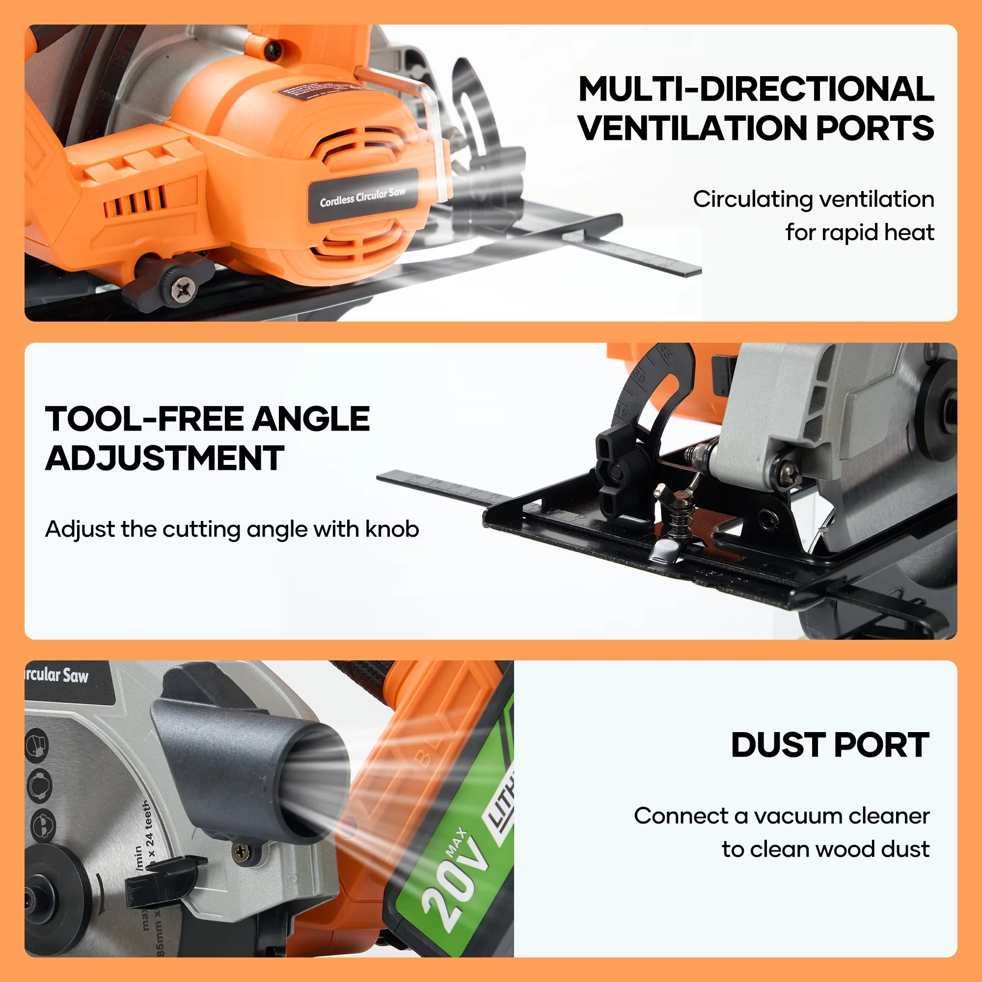 Classic Power Saw with 20V, Easy To Control, Textured Comfort Grip - 7-1 Model AEC86A