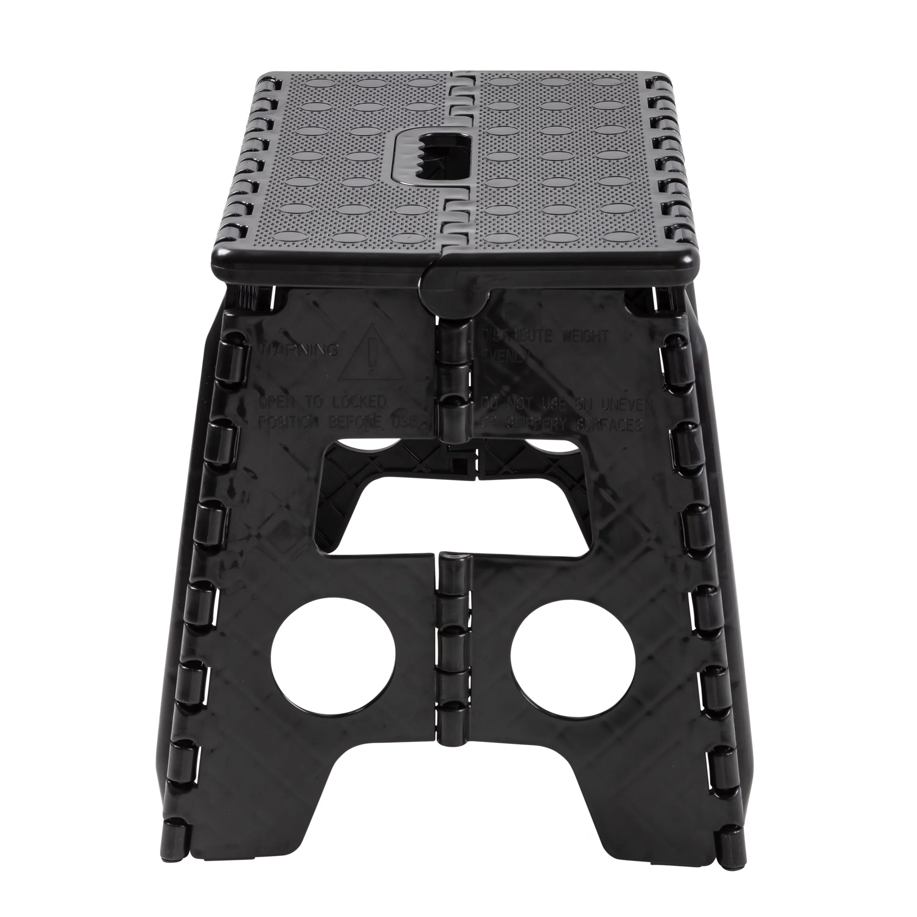 Ladders And Step Stool Essential with Foldable, Folds up to a slim 1.75-inch profile - Plastic Black Model 6D369C