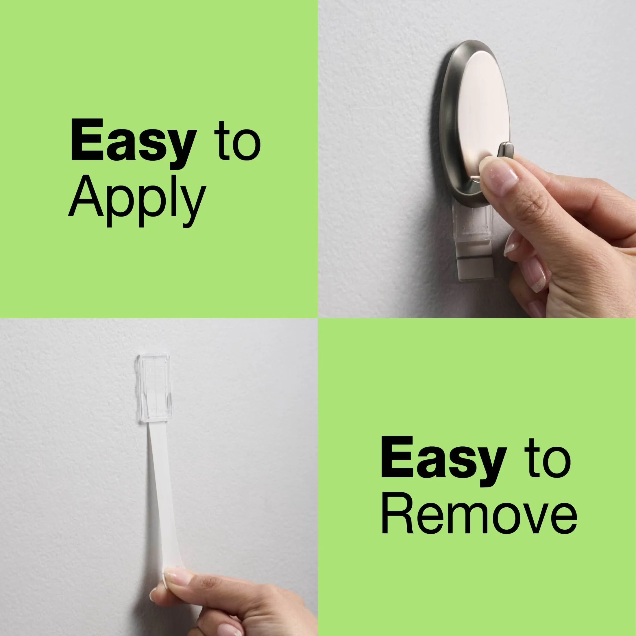 Damage-Free Hanging Modern with Easy Installation, 2 Hooks and 4 Adhesive Strips, Brand: FrogTape - Plastic Silver Model 870919