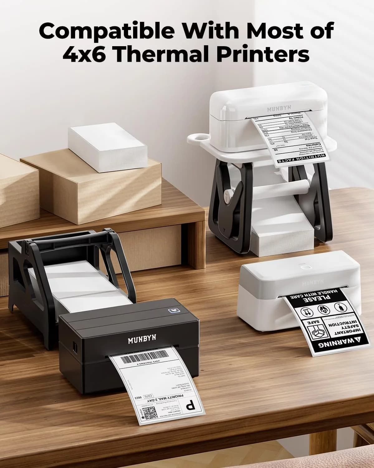 Moving Classic with 4"x6" Direct Thermal Shipping Labels - No Bpa/Bps Materials, Paper White Model DFCB96