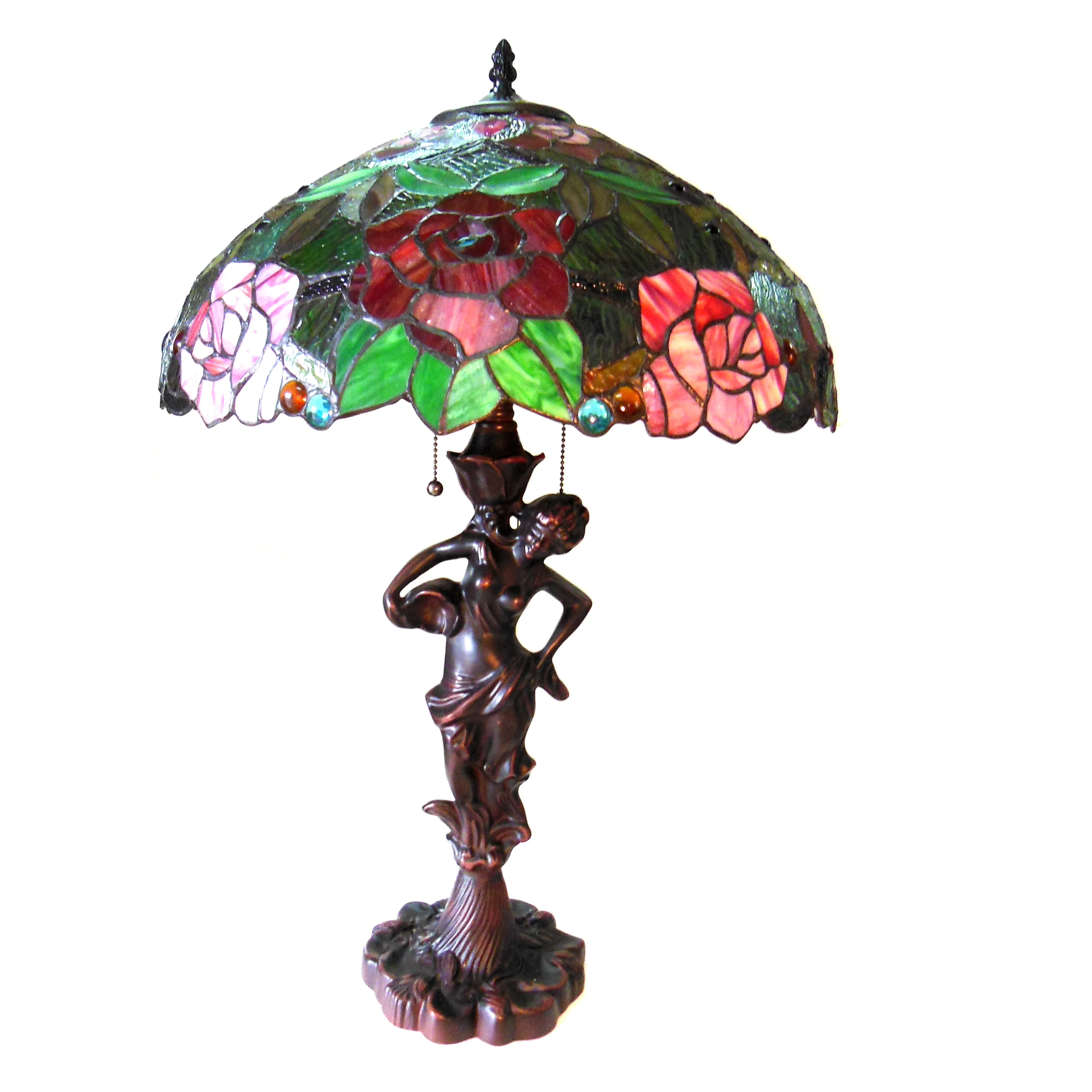 Table Lamp Premium with Incandescent, Tiffany Lamps, Tiffany - Dark Antique Bronze Resin Multicolor Model EAF6CA