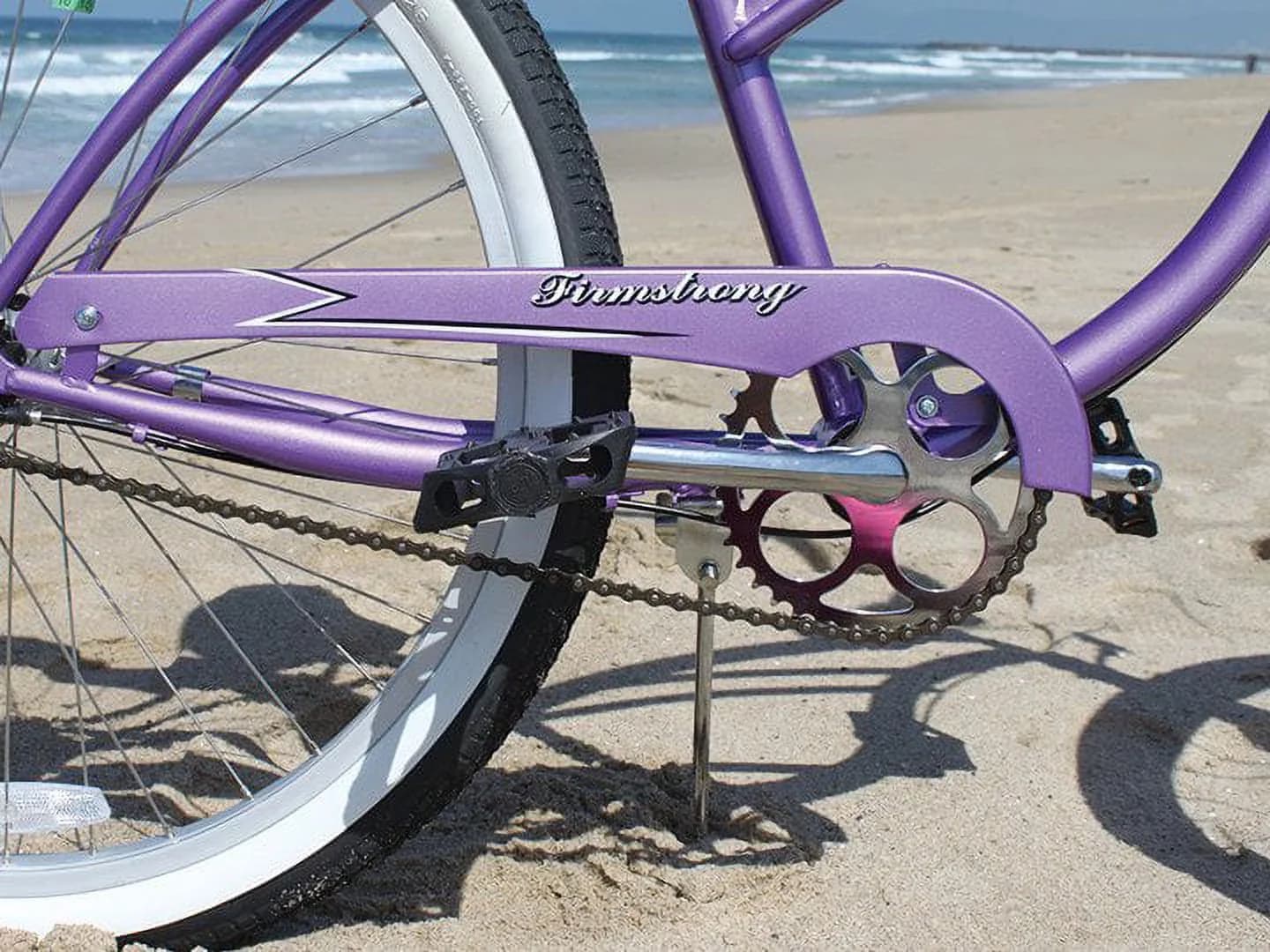 Stylish Cruiser Bike with Adjustable Seat, Purple, Wheel measures 26? x 2.125? - Purple Model 739AF8