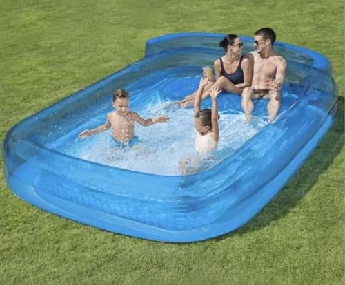 Versatile Inflatable Pool with 10ft L Family Lounge, Durable Outdoor Backyard Swimming - Model 3A5733