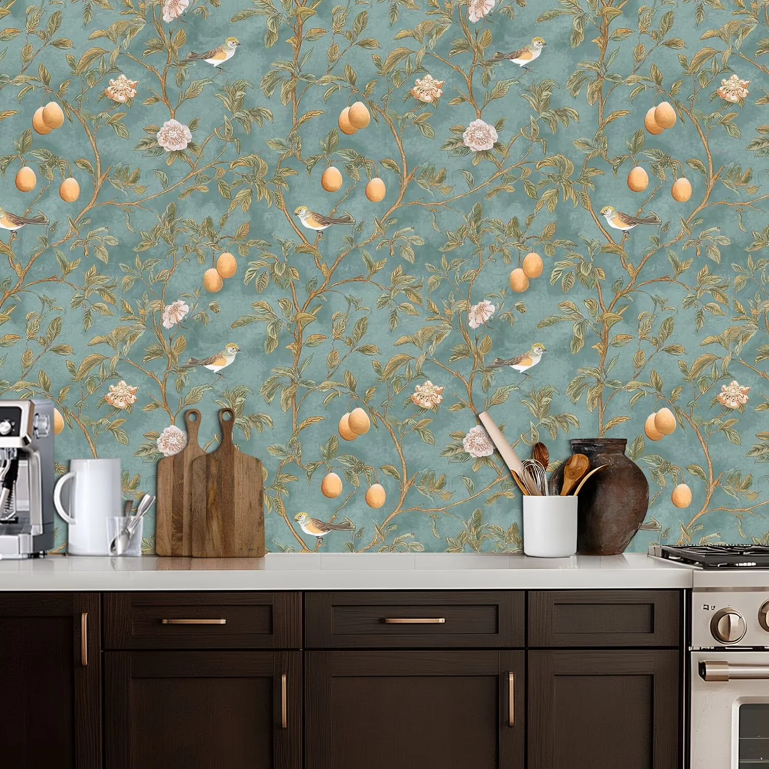 Versatile Wallpaper Wall Decals Wall Covering with Waterproof - Vinyl 17.7"W x 118"L for Kitchen, Bedroom Model 17C62F