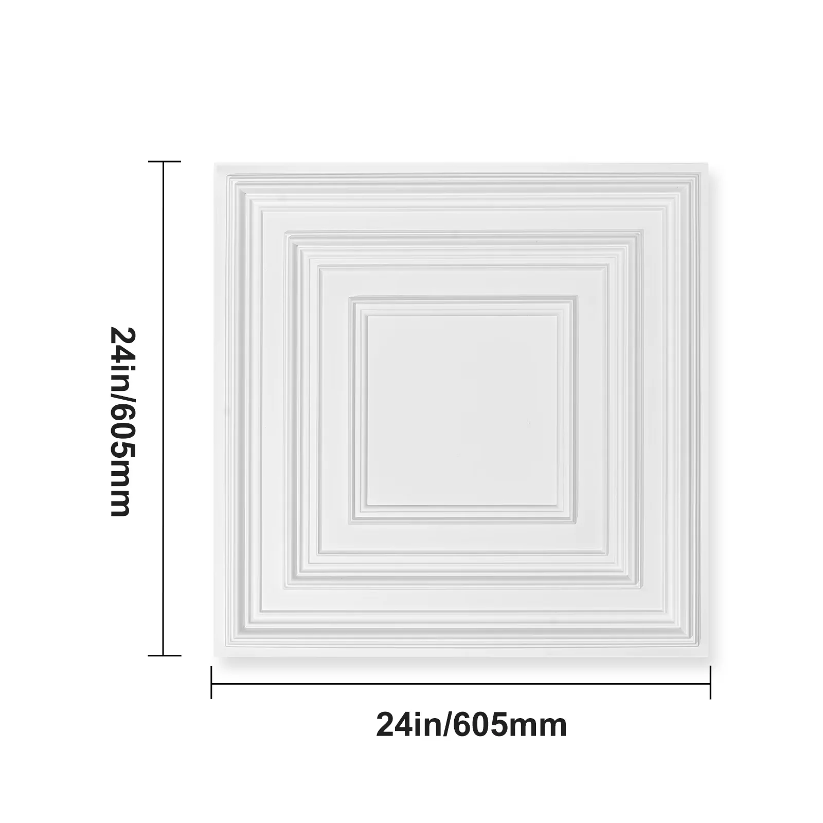 Professional Building Material with Waterproof, Adhesive Ceiling Tiles, 24x24 inch - White Pvc for Home, Office Model 136BE9