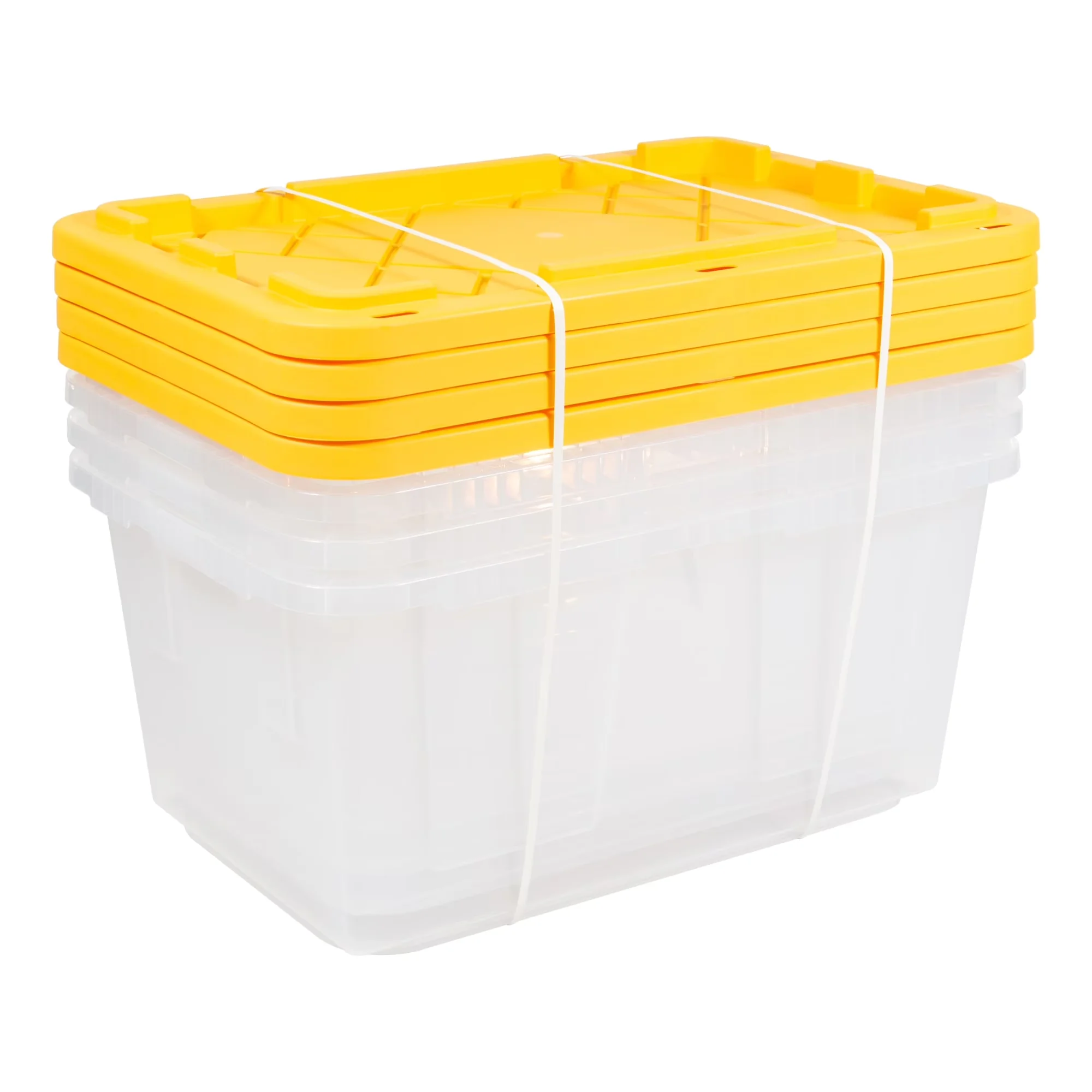Efficient Garage Storage Supply with Stackable, 27 Gallon - Yellow Polypropylene Model 7F2DED