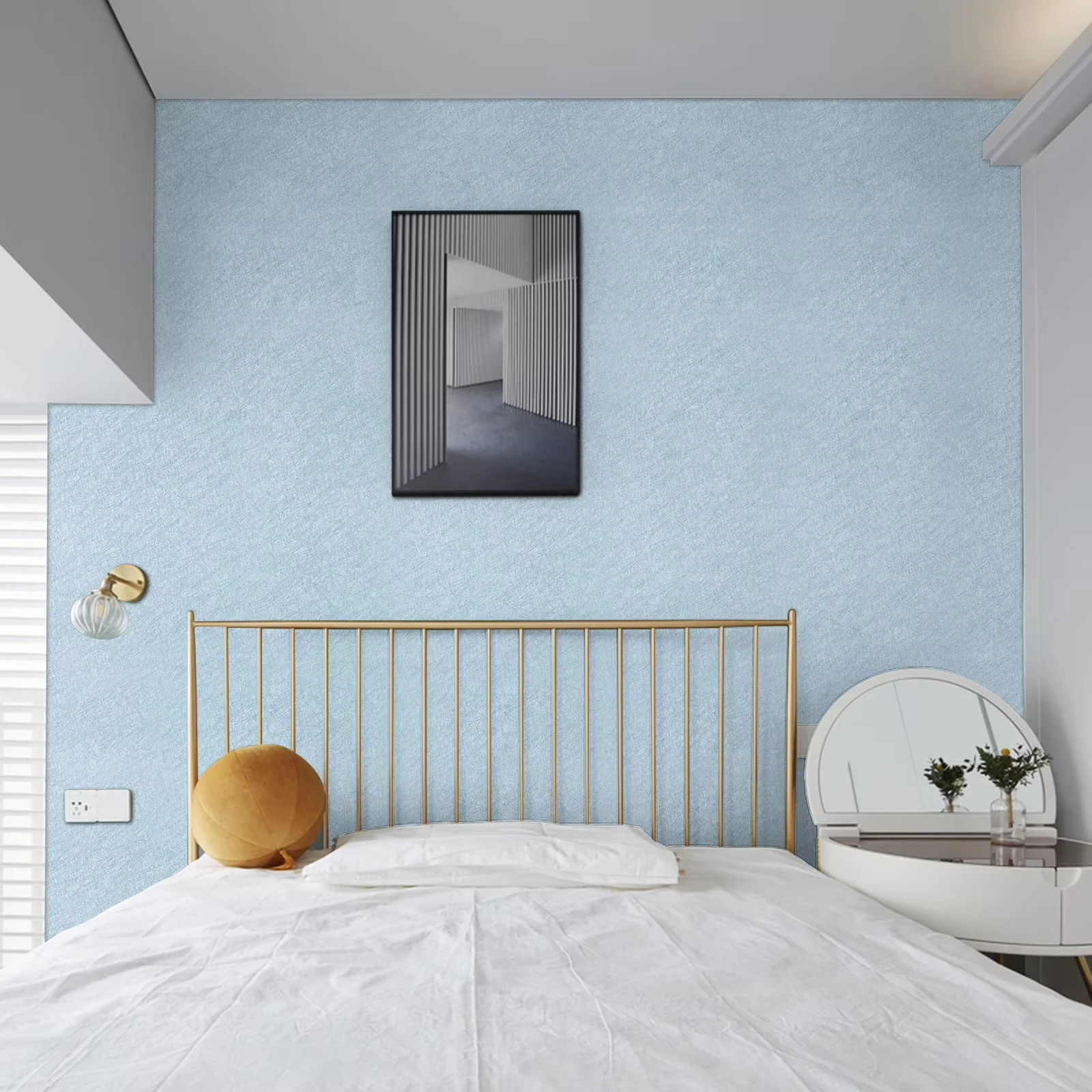 Wallpaper Classic with Easy To Clean, Waterproof, Durable - Blue Pvc for Home Model 00E3BB