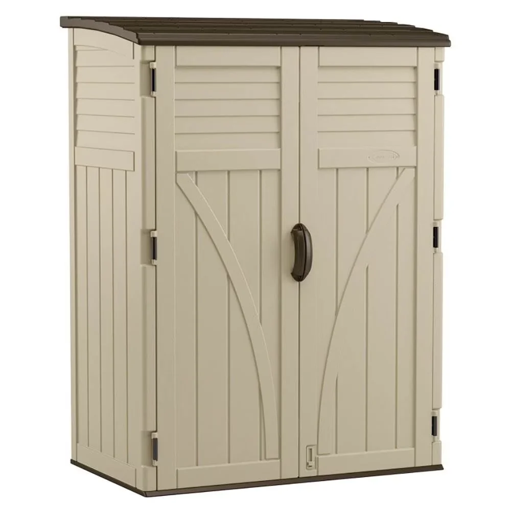 Modern Shed with Weather-Resistant, Uv Resistant, Large Vertical - Resin Beige Model 130A23