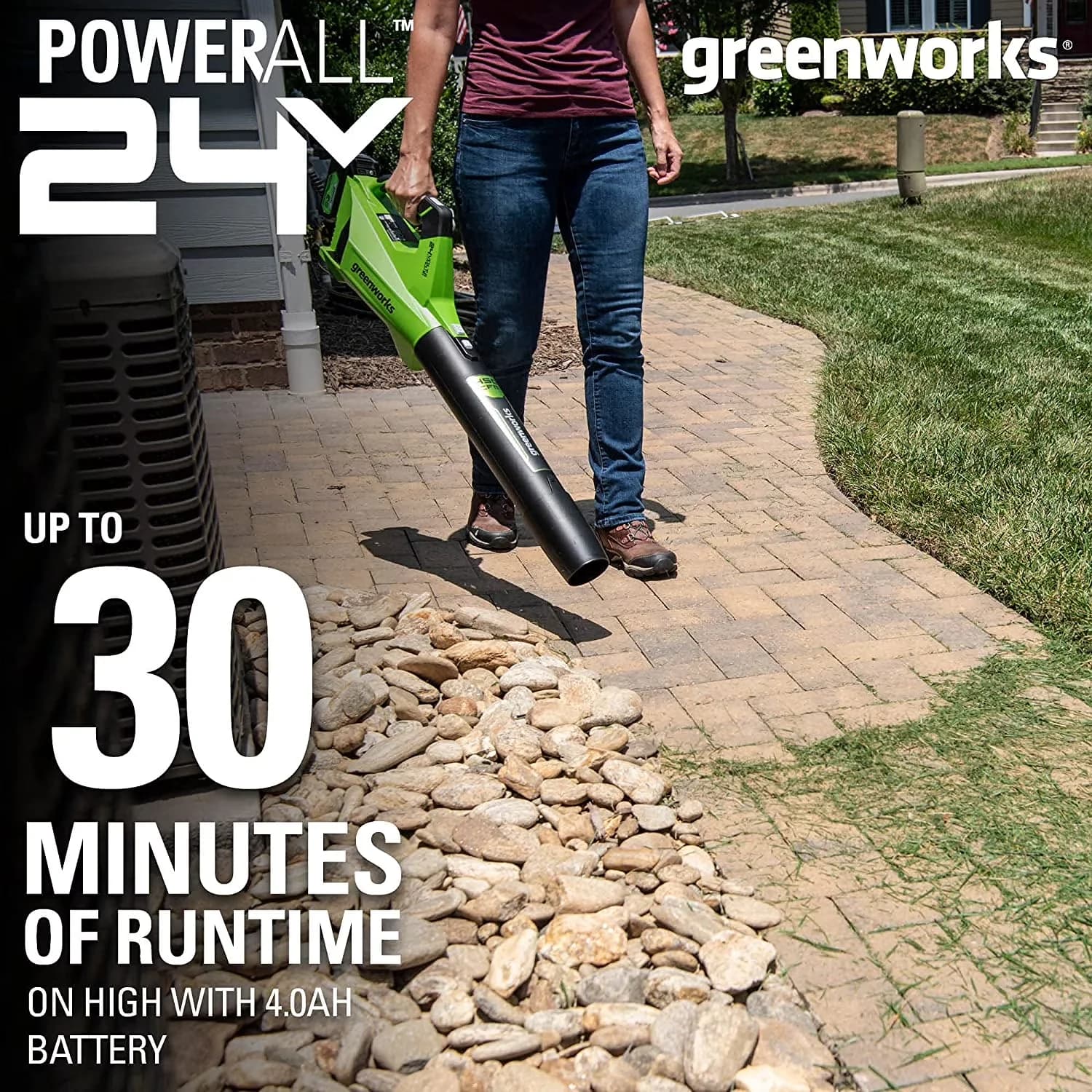 Quality Leaf Blower with Battery, 110 MPH max air speed, Runtime up to 30 minutes on low - Model 885A07