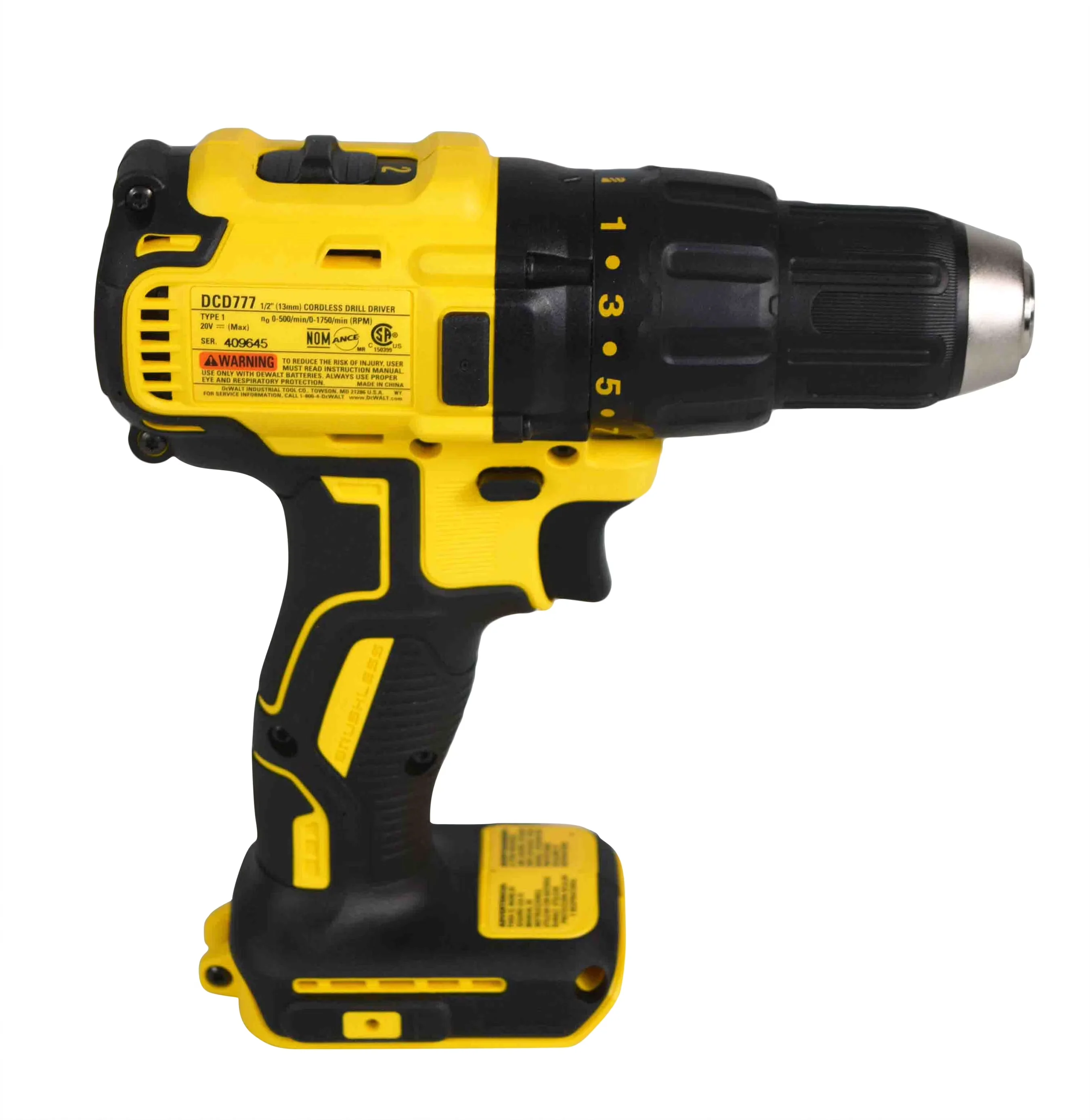 Modern Drills Driver with Battery, 20V, Lightweight - Yellow 8" DCD777B Model 722995