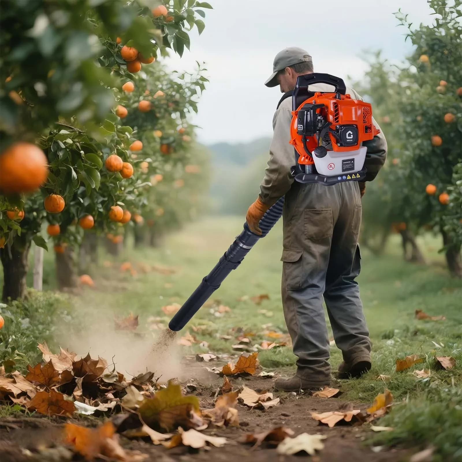 Versatile Leaf Blower with 2.2 HP Backpack Gas, 52CC 2 Stroke 780 CFM 270 MPH - Model 7E477C
