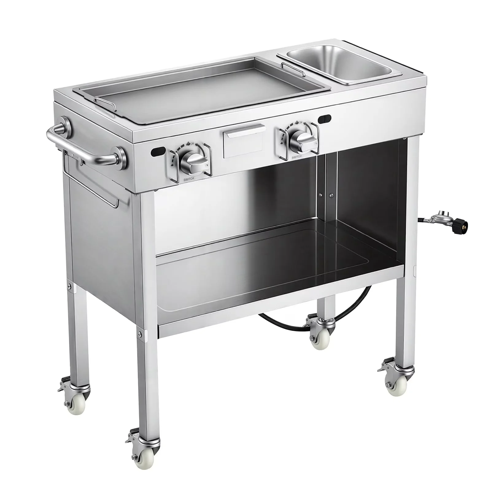 Classic Flat Top Grill with 11600 BTU, Rust Resistant - Silver Stainless Steel Model 1982B4