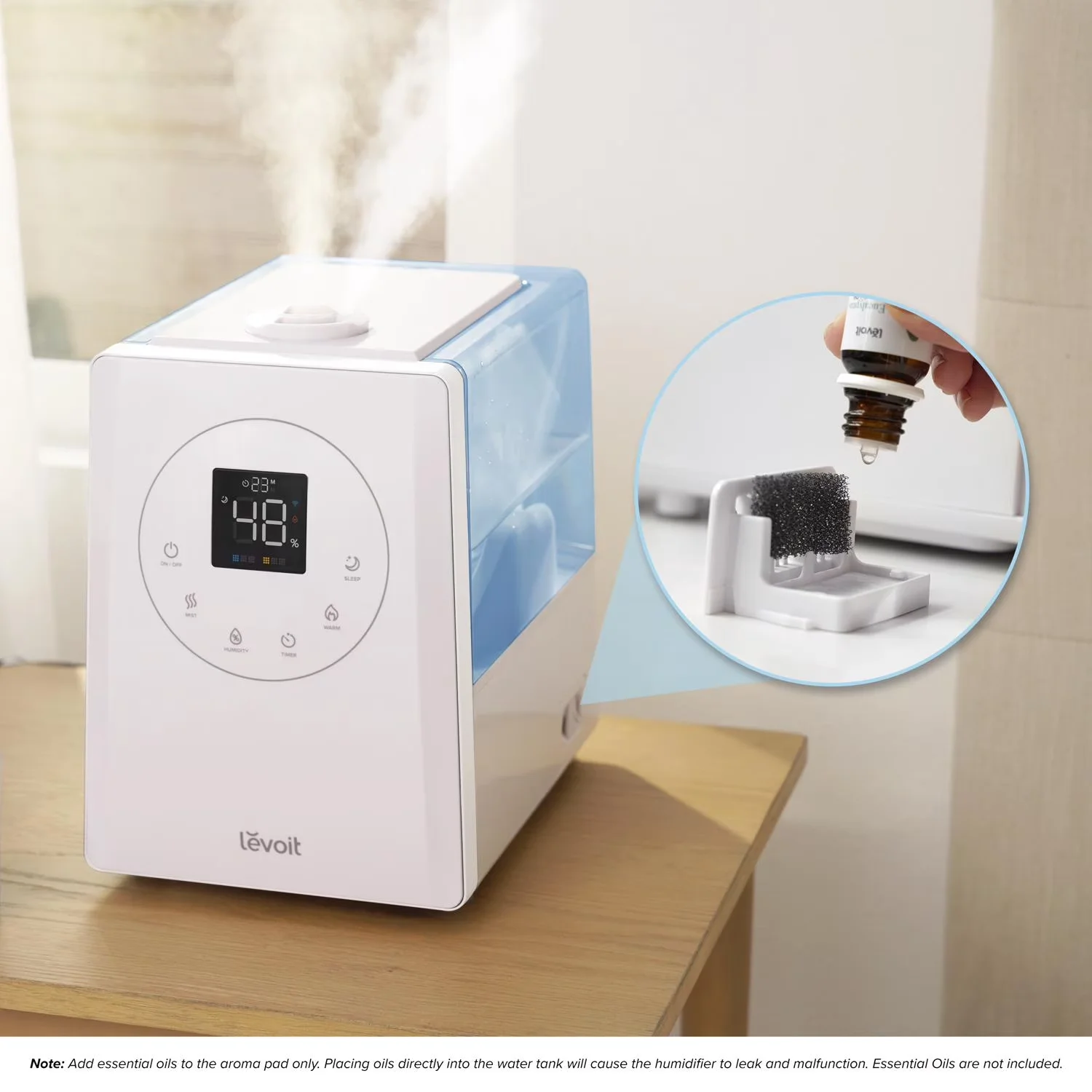 Reliable Humidifier with Water Level Indicator, Remote Controlled - White Model 630D99