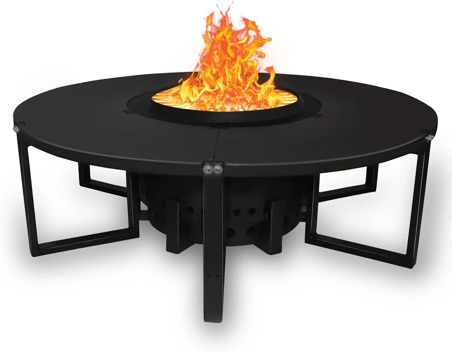 Quality Outdoor Heating with Smokeless, Round Table Top - Black Carbon Steel Model 8934E4