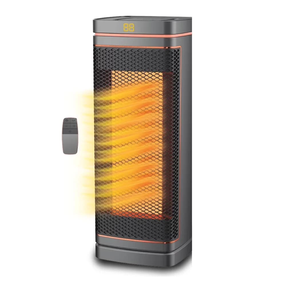 Portable And Electric Space Heater Compact with 1500W, Adjustable, Quiet Operation - Black Model 0DA881
