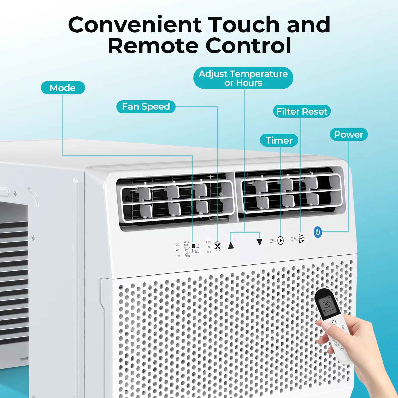 Air Conditioner Modern with Timer, Adjustable Humidistat, Window - Modern Design Model AB5C4B