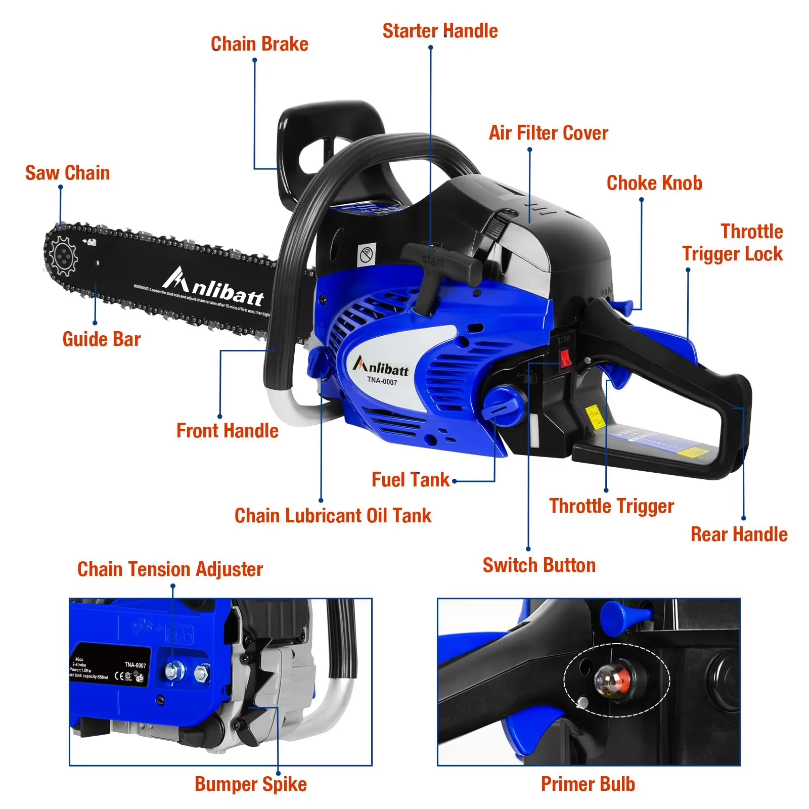 Reliable Chainsaw with Automatic Chain Oiler - Black for Garden 4HP - Satisfaction Guaranteed Model 4EF104