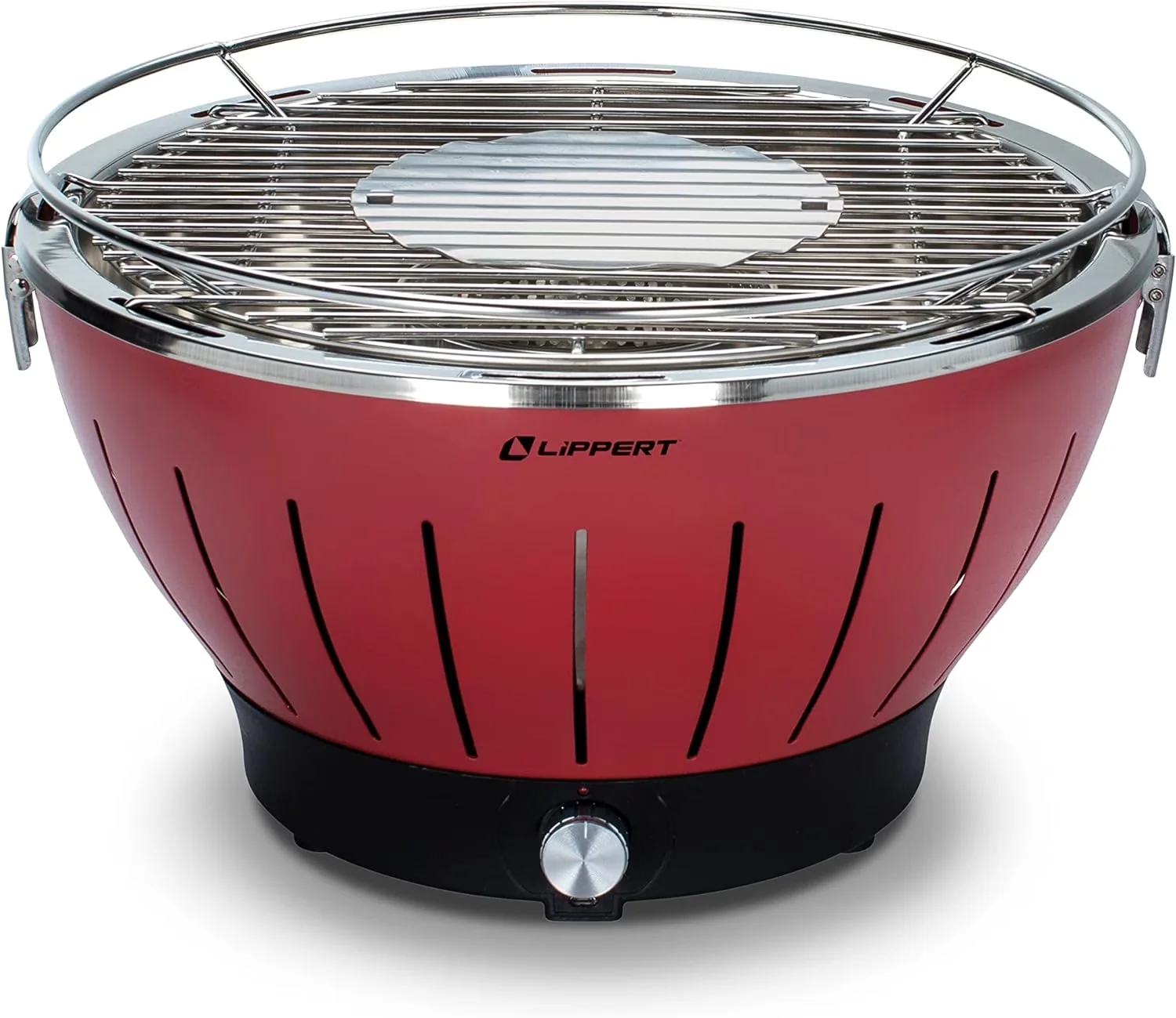 Compact Charcoal Grill with Portable, Odyssey Portable - Red Stainless Steel Model D926AE