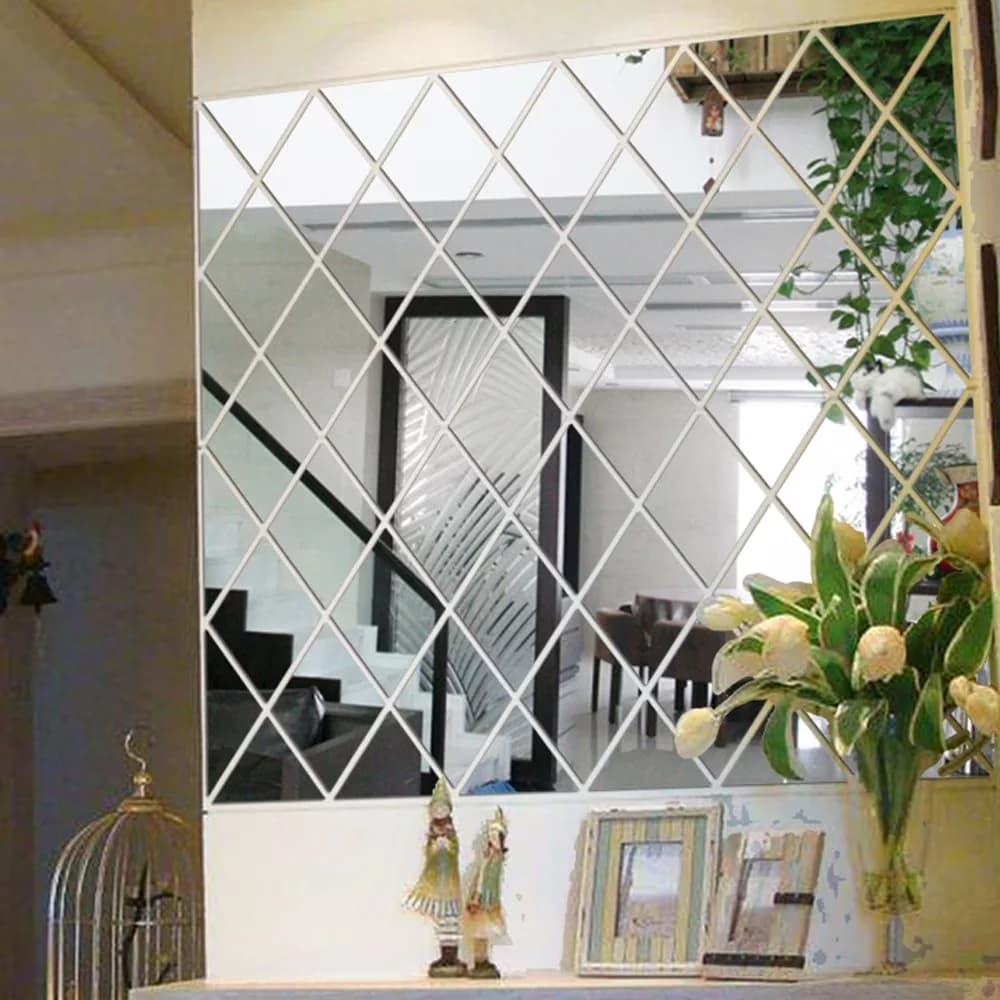 Essential Wallpaper Wall Decals Wall Covering with 1 X 3D Wall Stickers, DIY Item: 3D WallStickers, Prepasted - Silver Mirror for Bed... Model 1FC827