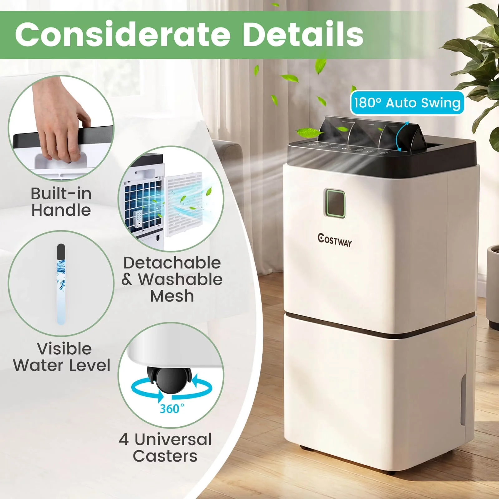 Innovative Dehumidifier with Adjustable Humidistat, 24 pt 1500 sq ft in White - White Model A42941