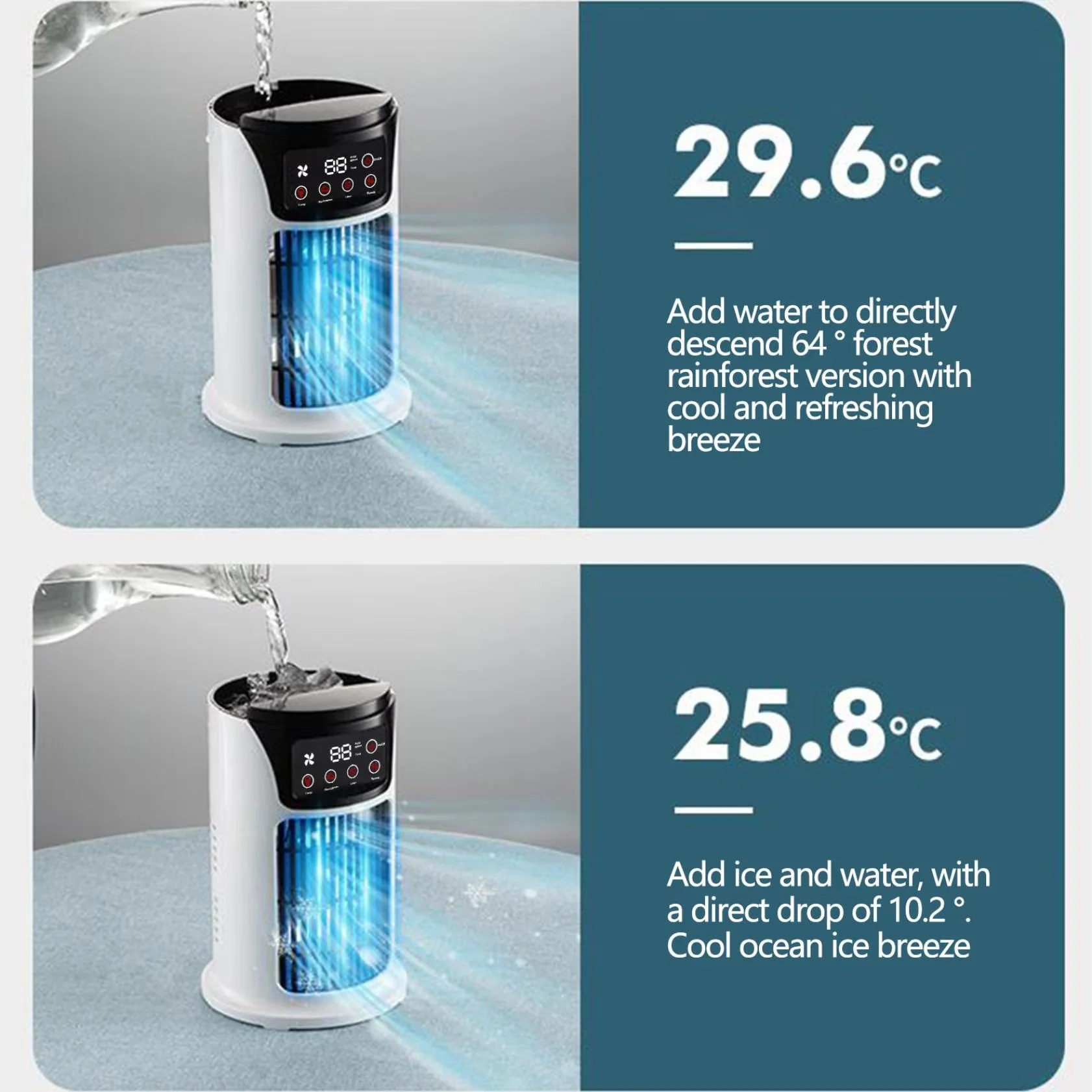 Air Conditioner Premium with Battery, Variable Speed, Portable for Bedroom, Car - Model 14EA4A