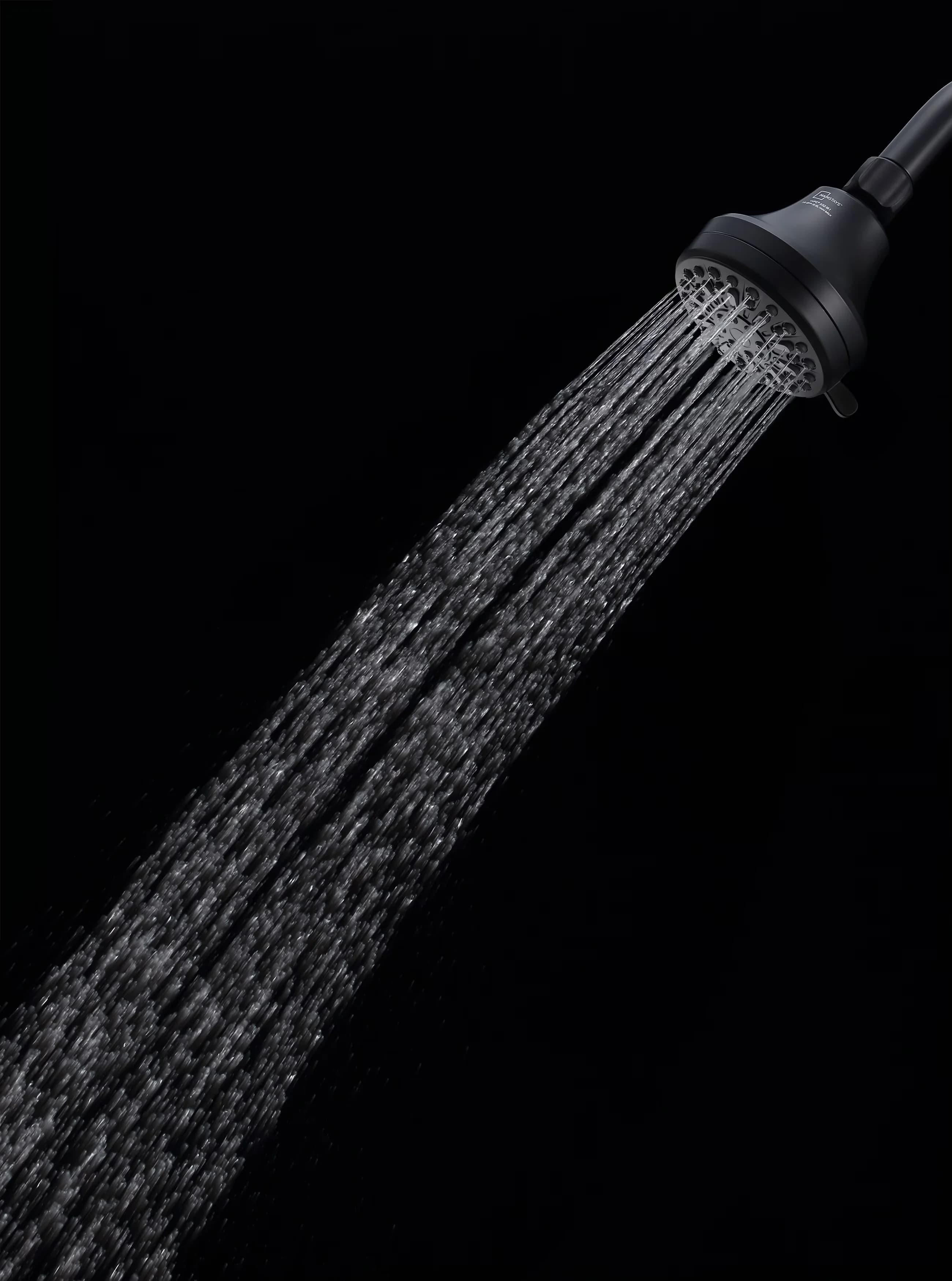 Shower Head Compact with Easy To Install, Easy To Clean - Black Plastic Model 17AC53