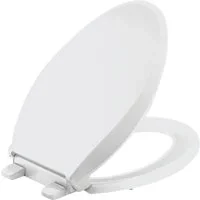 Toilet Seats And Lid Quality with Fits most elongated toilets - Plastic White Model 866179