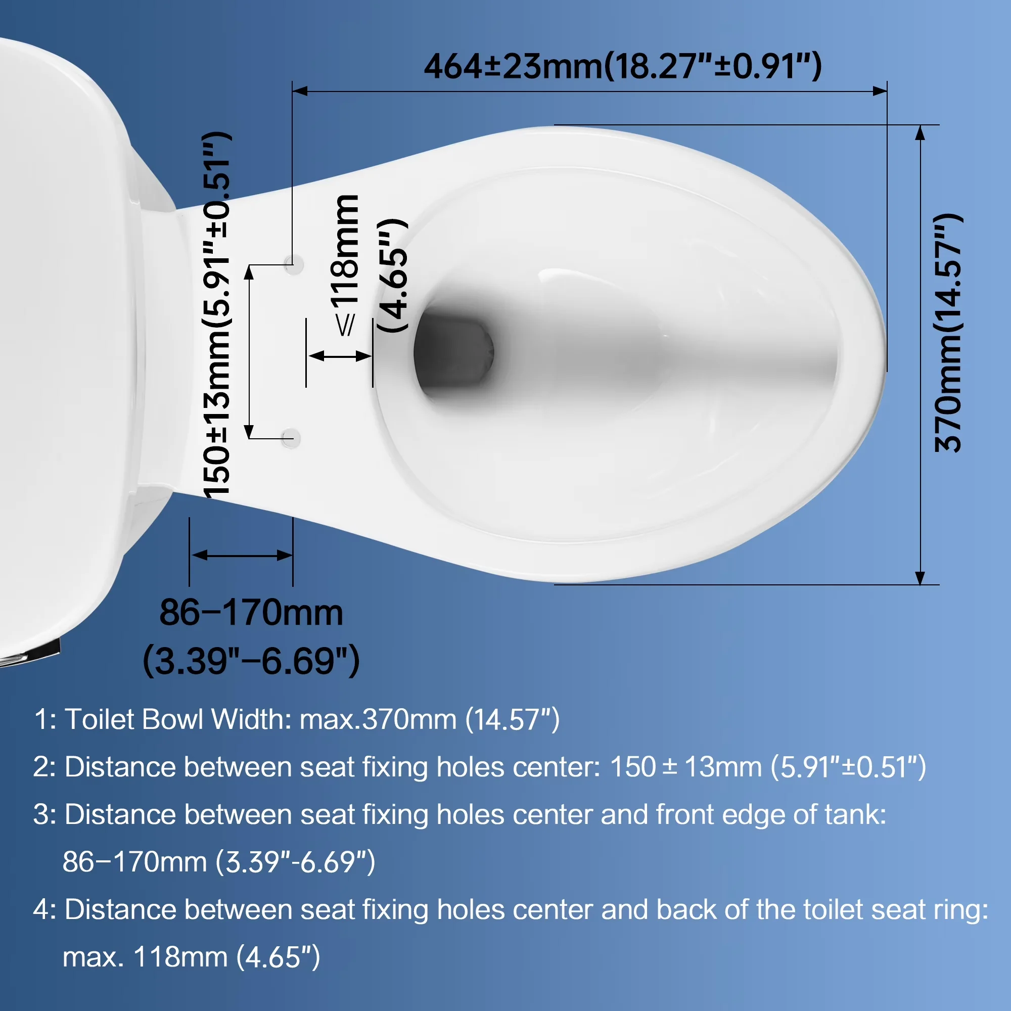 Quality Toilet Seats And Lid with Adjustable, 180 Degree Swivel, Easy Installation - White Pp Model 94734B