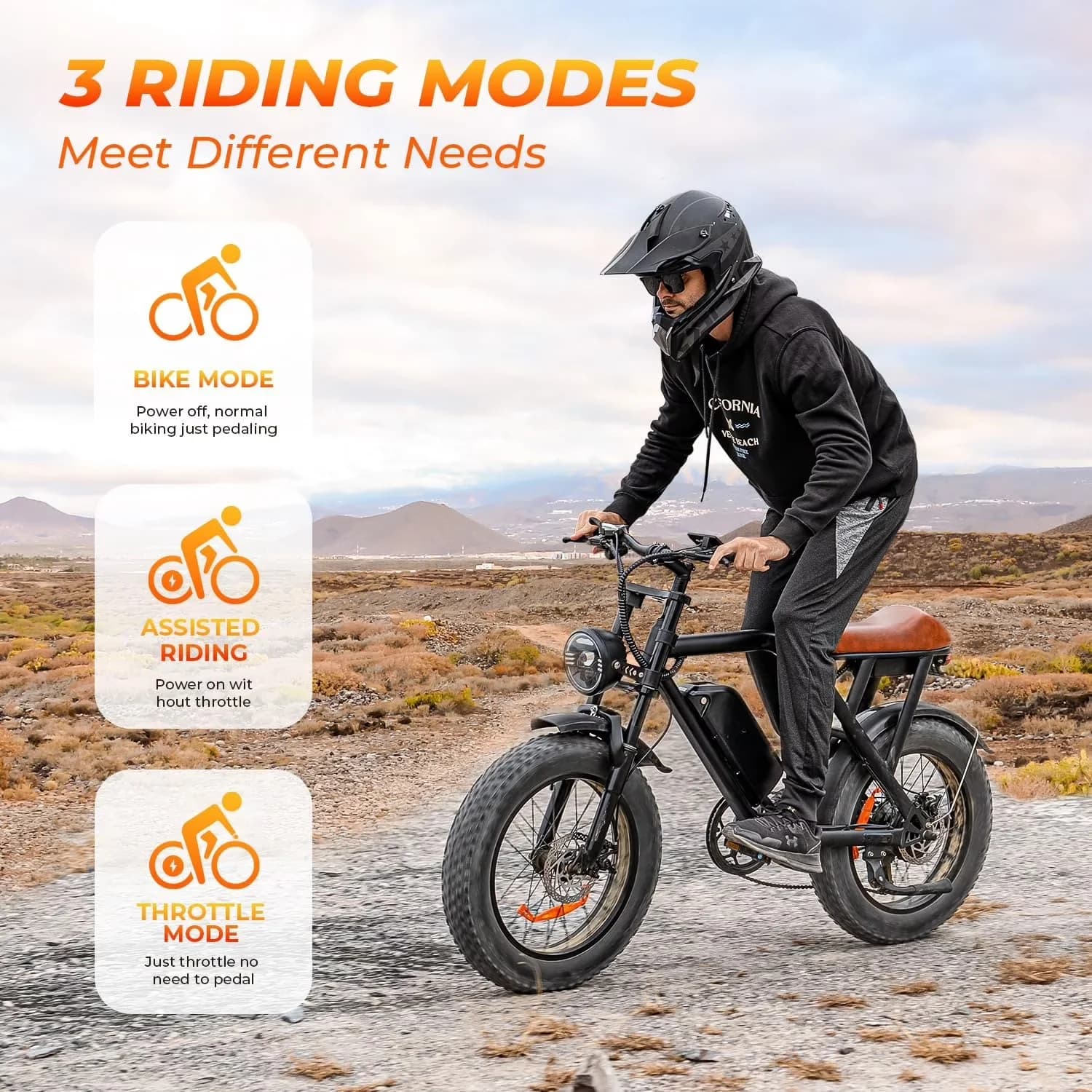 Essential Electric Bike with Battery, 2200W, 48V for Home and Office - Model 5A4E0B