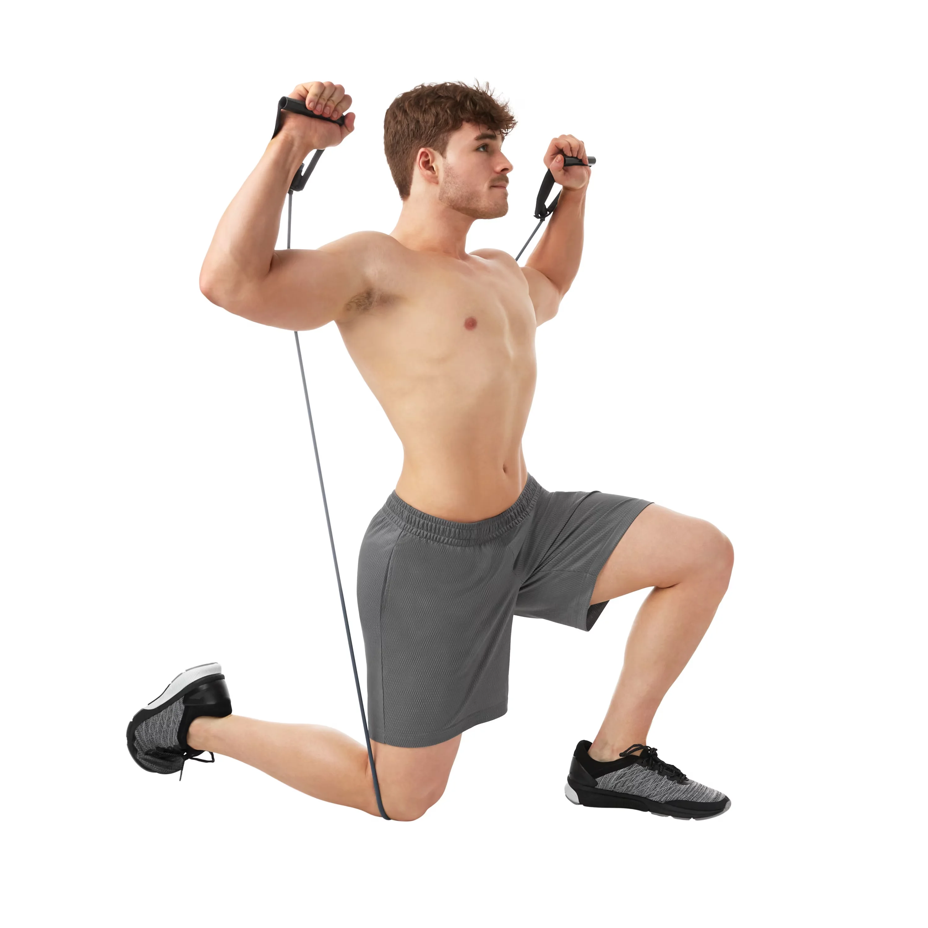 Professional Home Gym Accessory with Anti-Slip, Ab Wheel - Resistance Tube: Rubber, Pvc, Polyester, Metal Jump Rope: Pvc, Foam Ab... Model ED843A