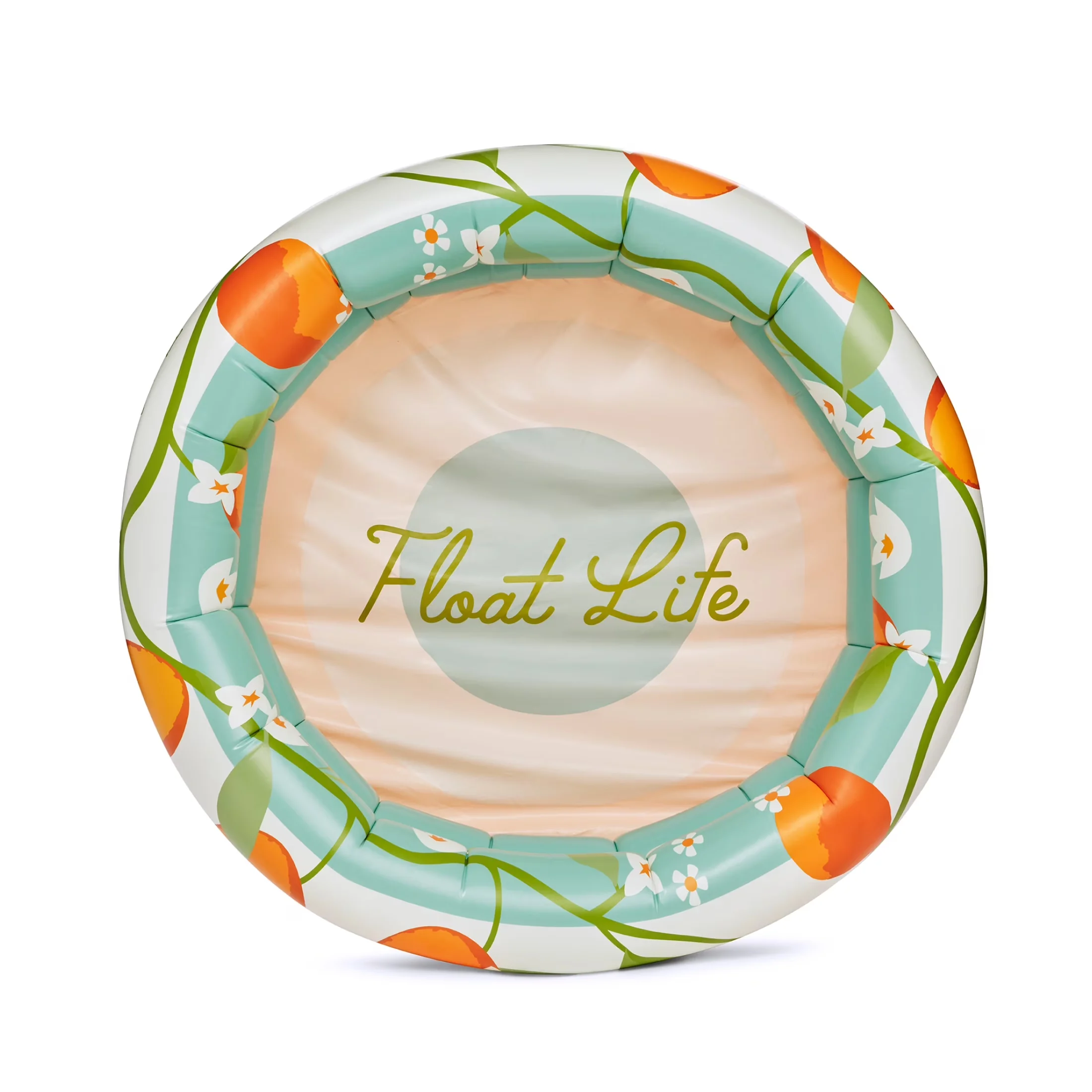 Premium Inflatable Pool with Fade Resistant, Orange Blossom Round 2-Ring - Multicolor Model 7D7C96