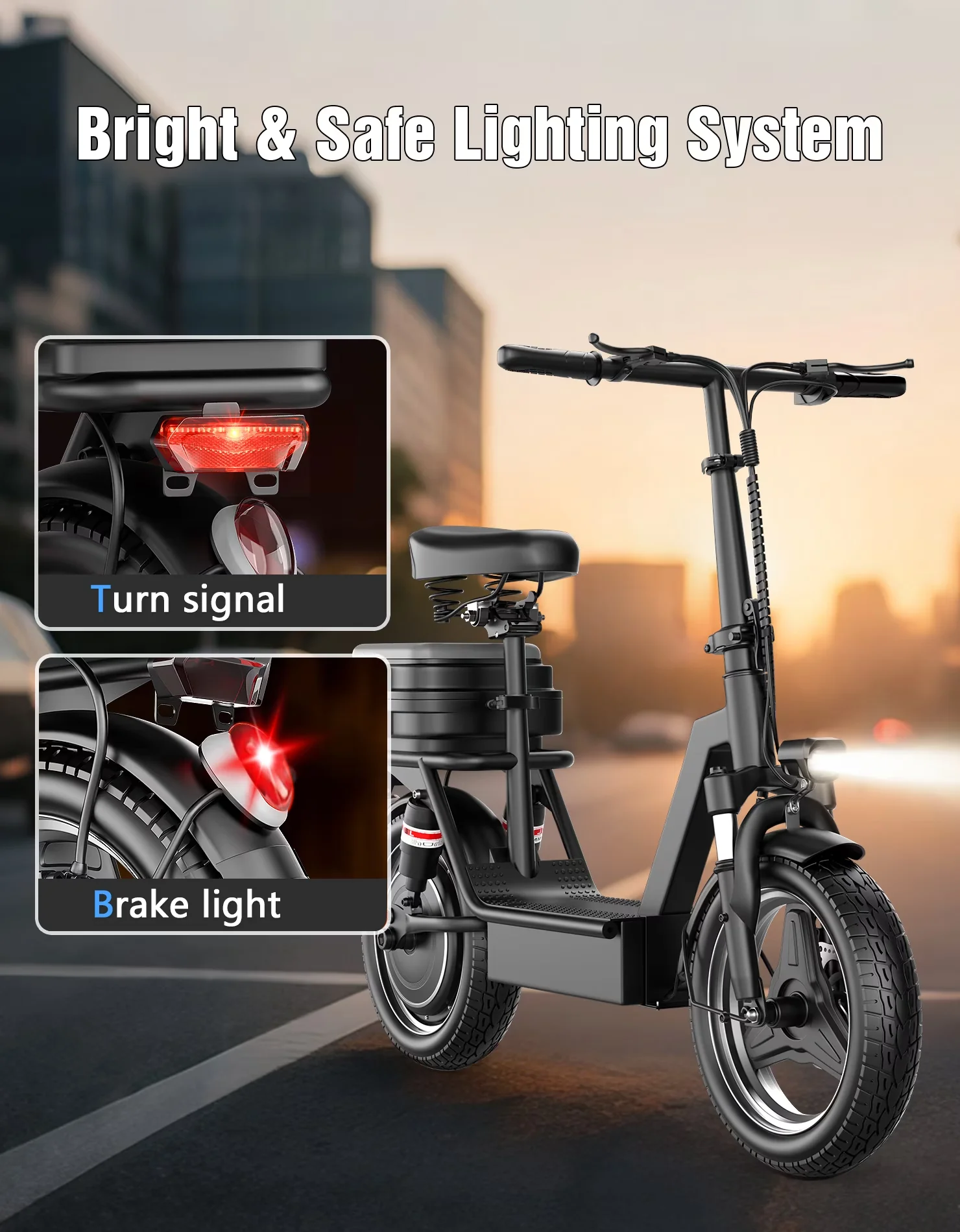 Scooter Modern with 1000W, 48V, Electric - Alloy Steel Black - Ergonomic Design Model A26E97